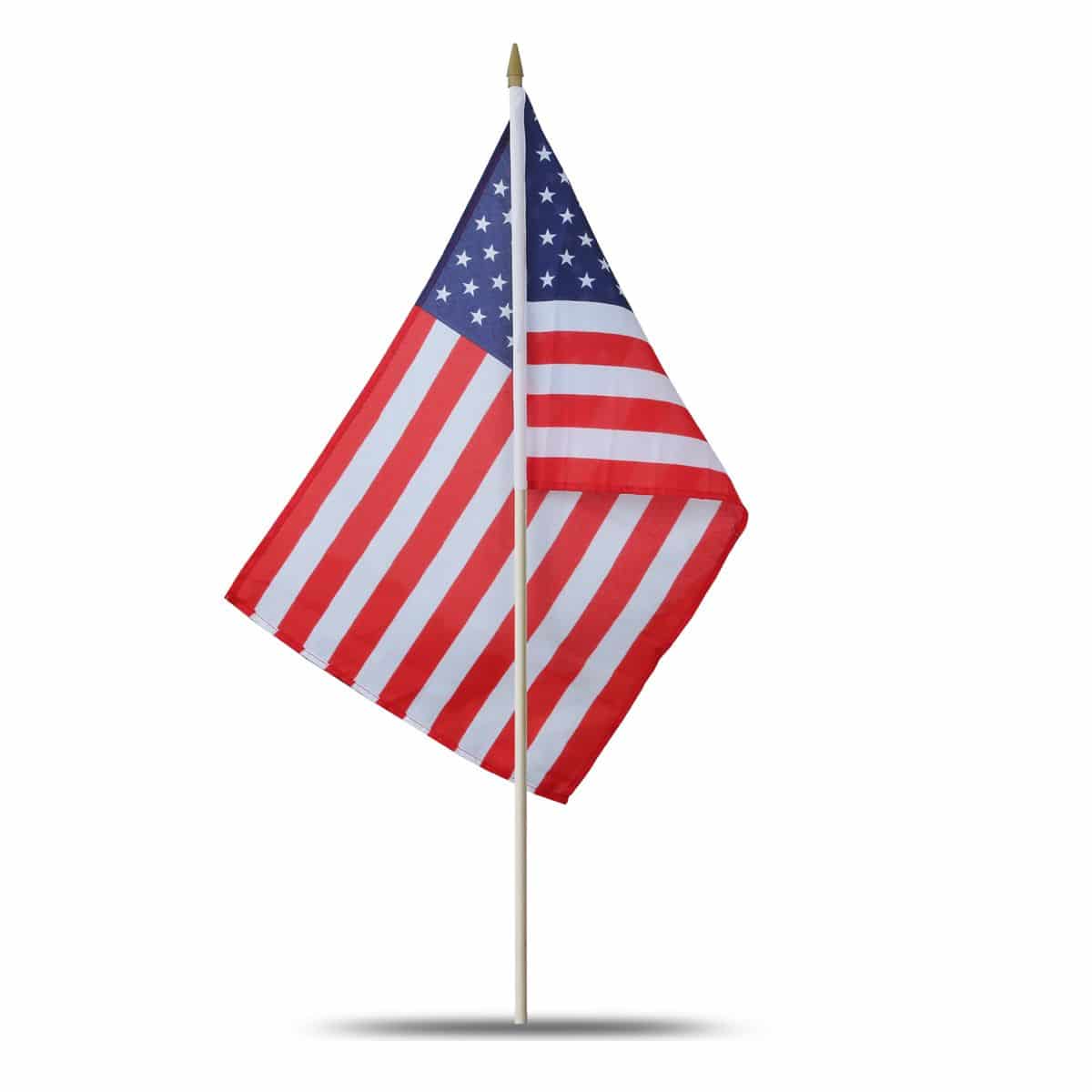 10er Set Fahne Flagge Winkfahne "USA" Amerika Handfahne EM WM