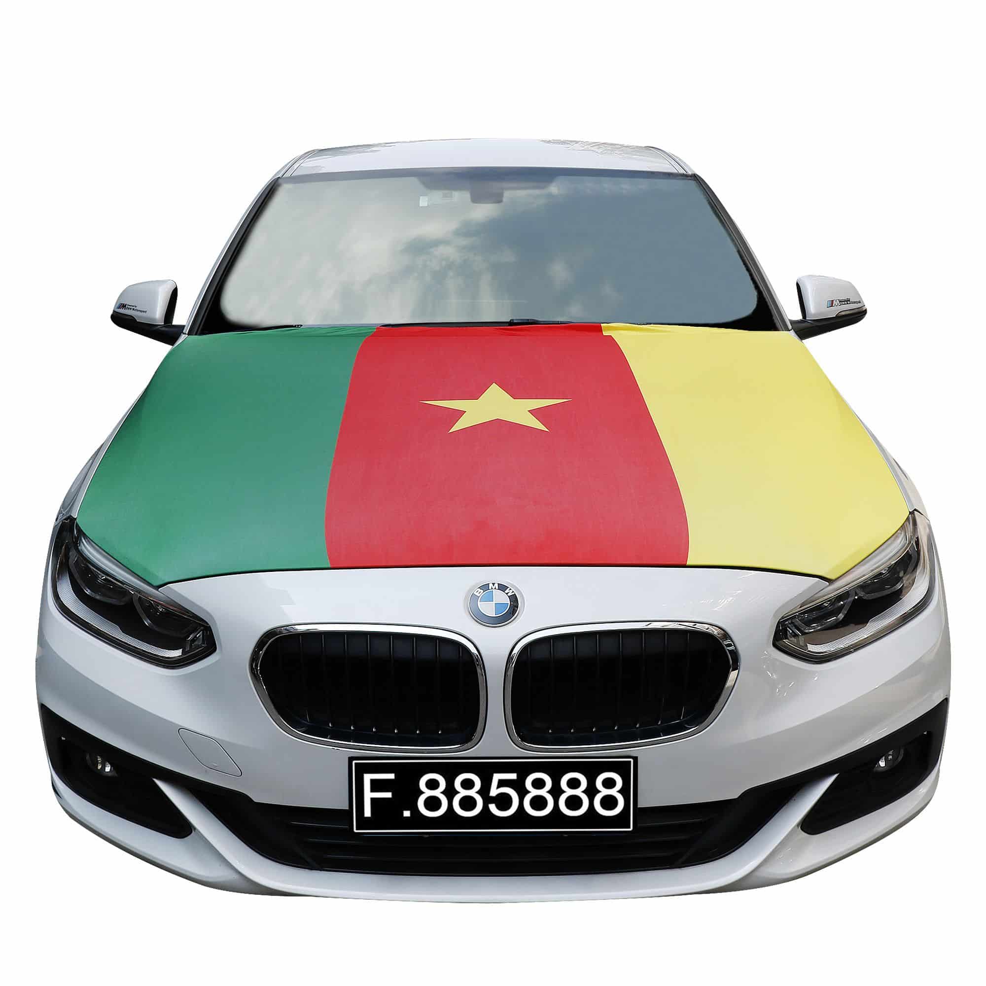 EM Fußball "Kamerun" Cameroon Motorhauben Überzieher Auto Flagge Fahne