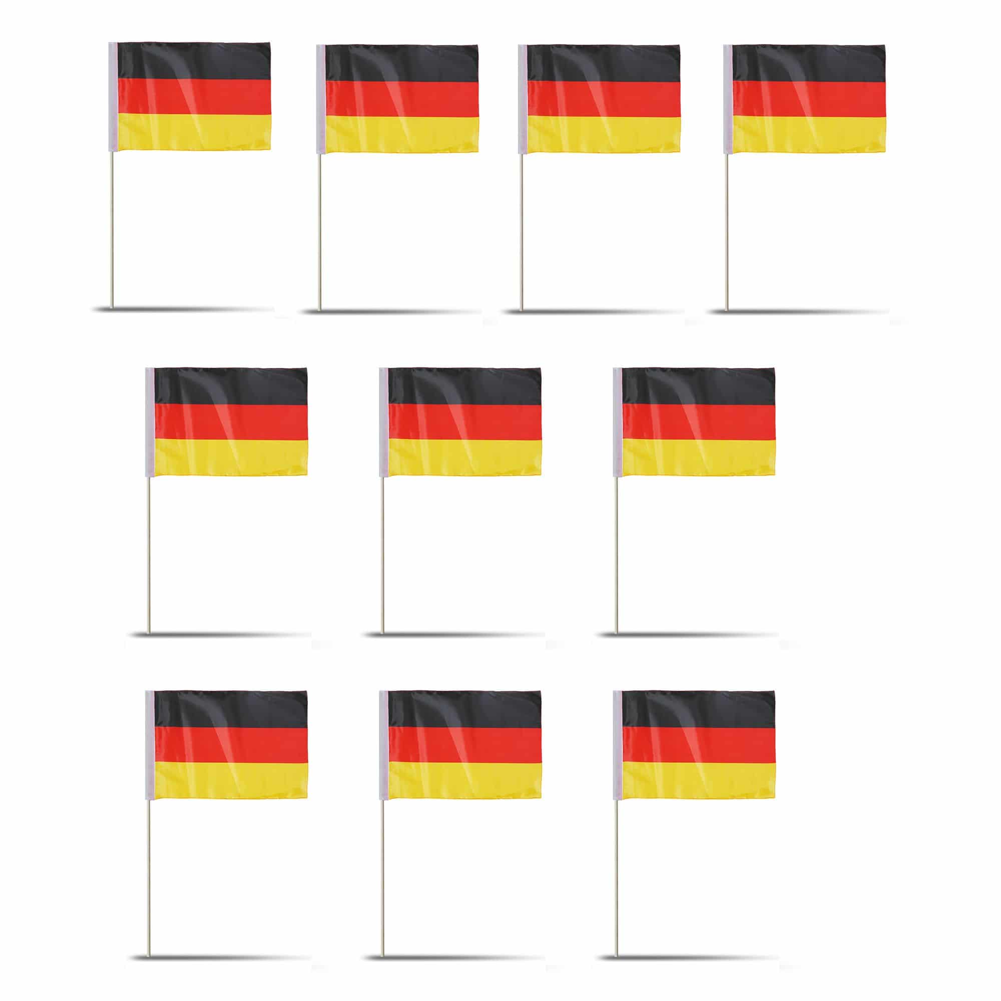 10er Set Fahne Flagge Winkfahne "Deutschland" Germany Handfahne EM WM