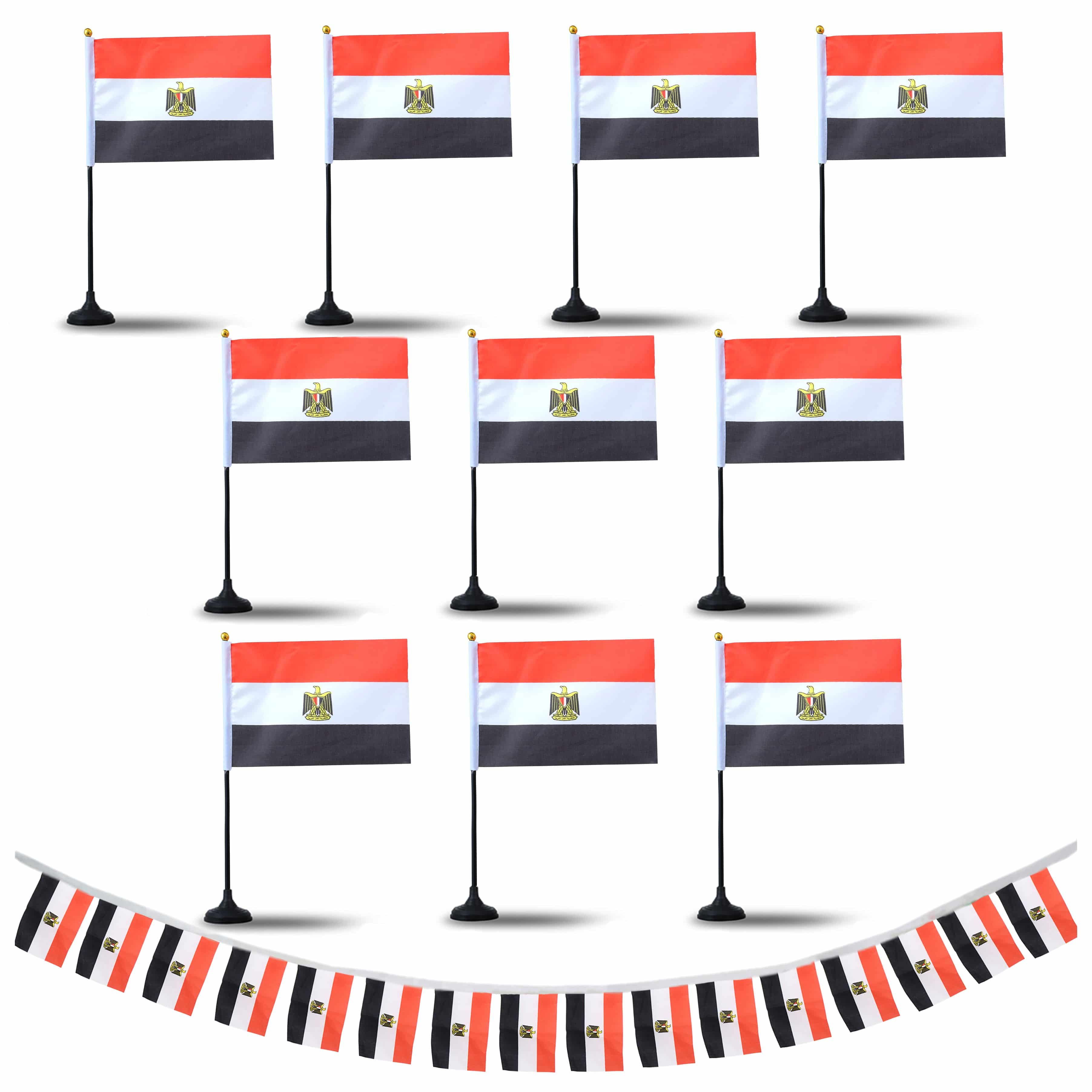 FANSET EM Fußball "Ägypten" Egypt Girlande 10x Handflaggen