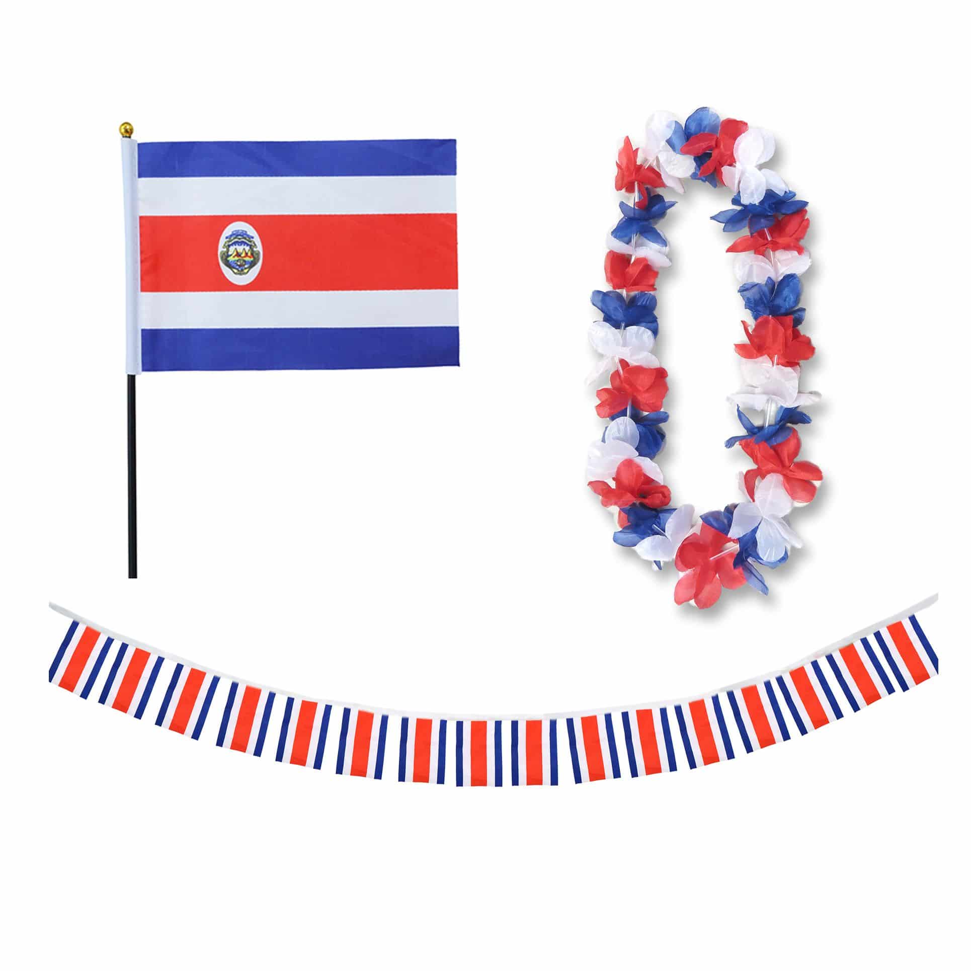 FANSET EM Fußball "Costa Rica" Girlande Mini Hand Flagge Hawaiikette