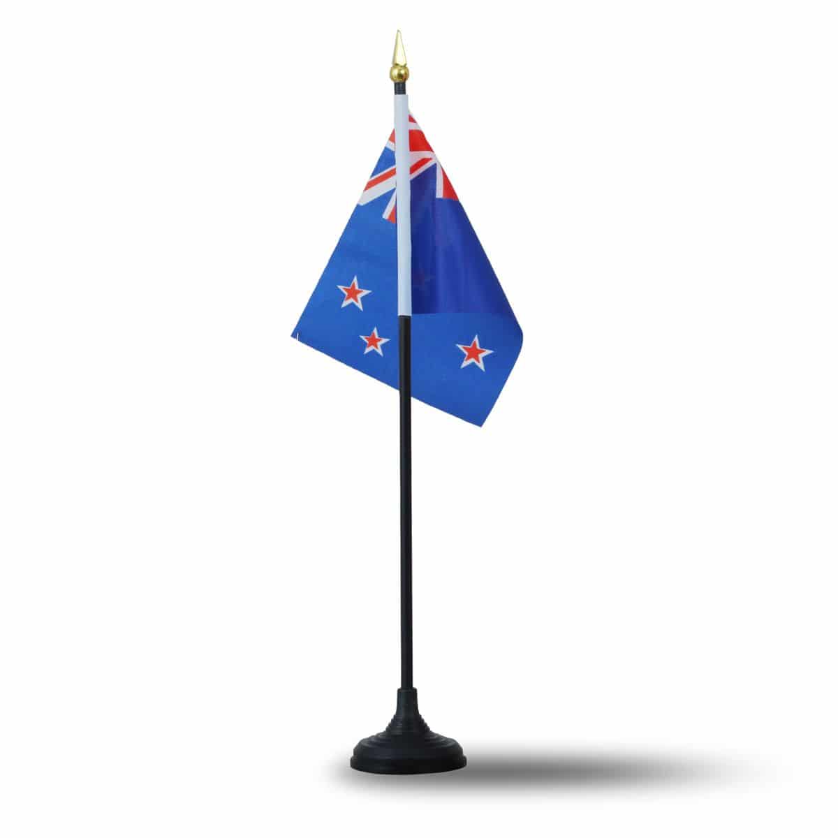 Mini Handfahnen mit Tischständer Fuß 10 Stück Set "Neuseeland" New Zealand EM WM Flaggen Fanartikel