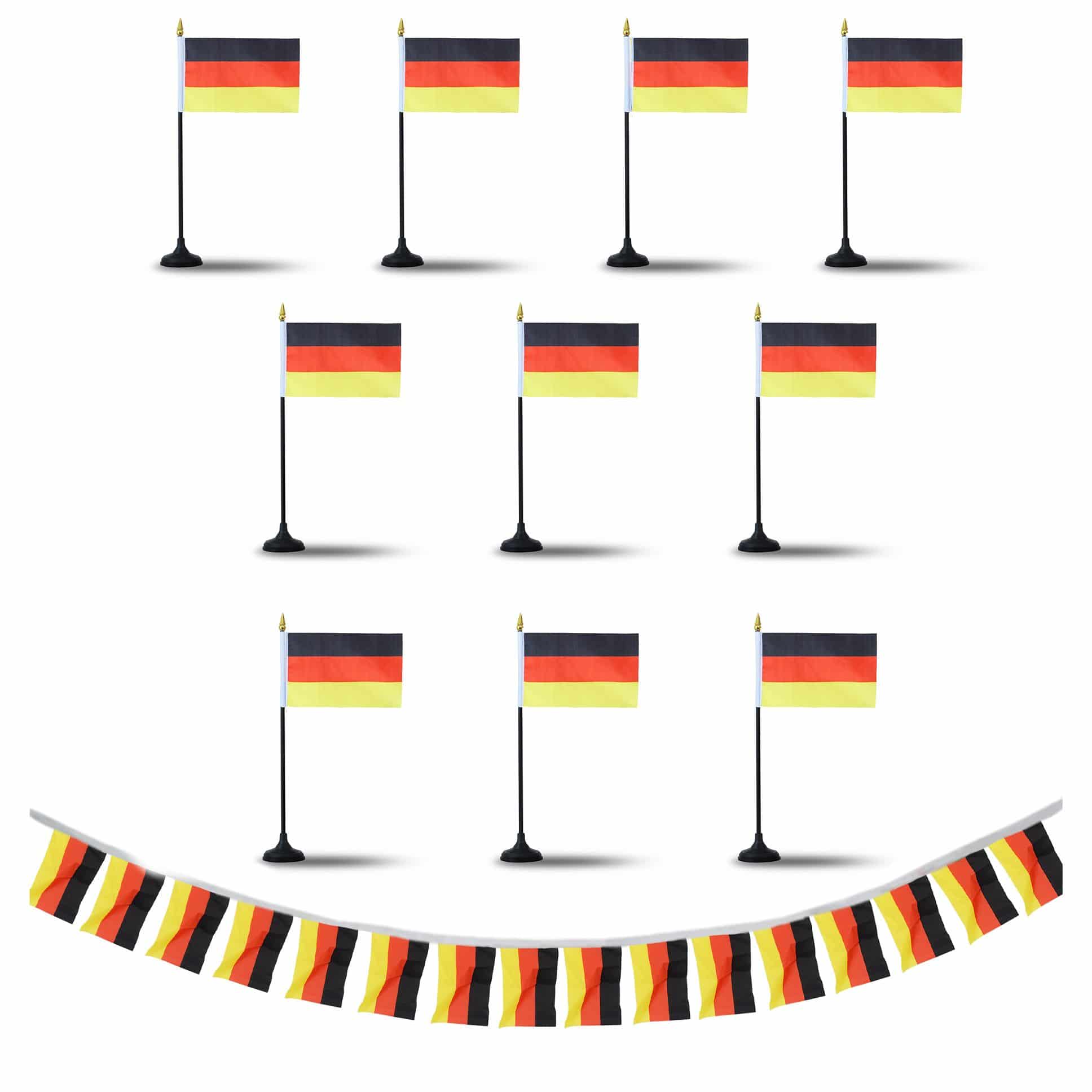 FANSET EM Fußball "Deutschland" Germany Girlande Handflaggen Tischhalter