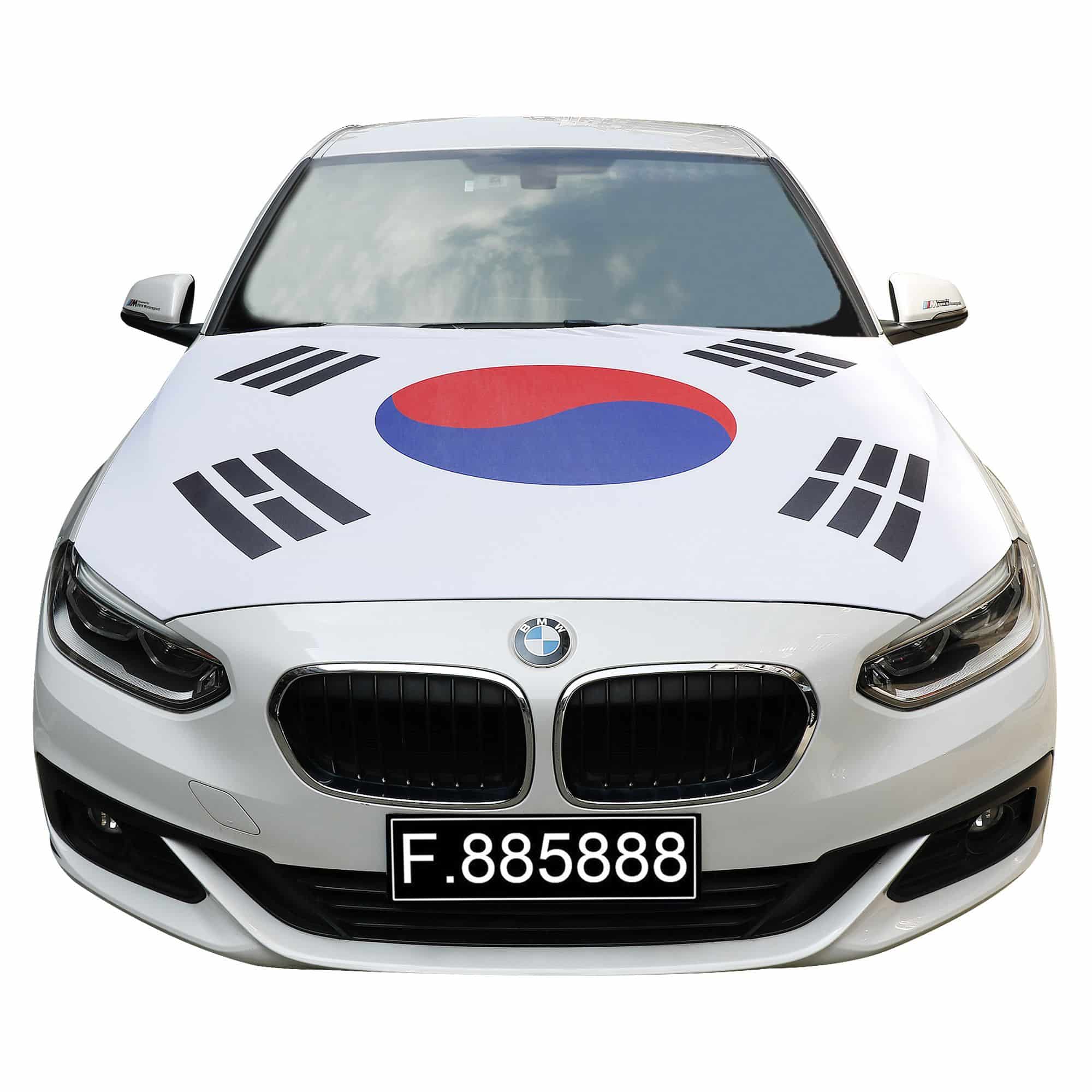 EM Fußball "Südkorea" South Korea Motorhauben Überzieher Auto Flagge Fahne
