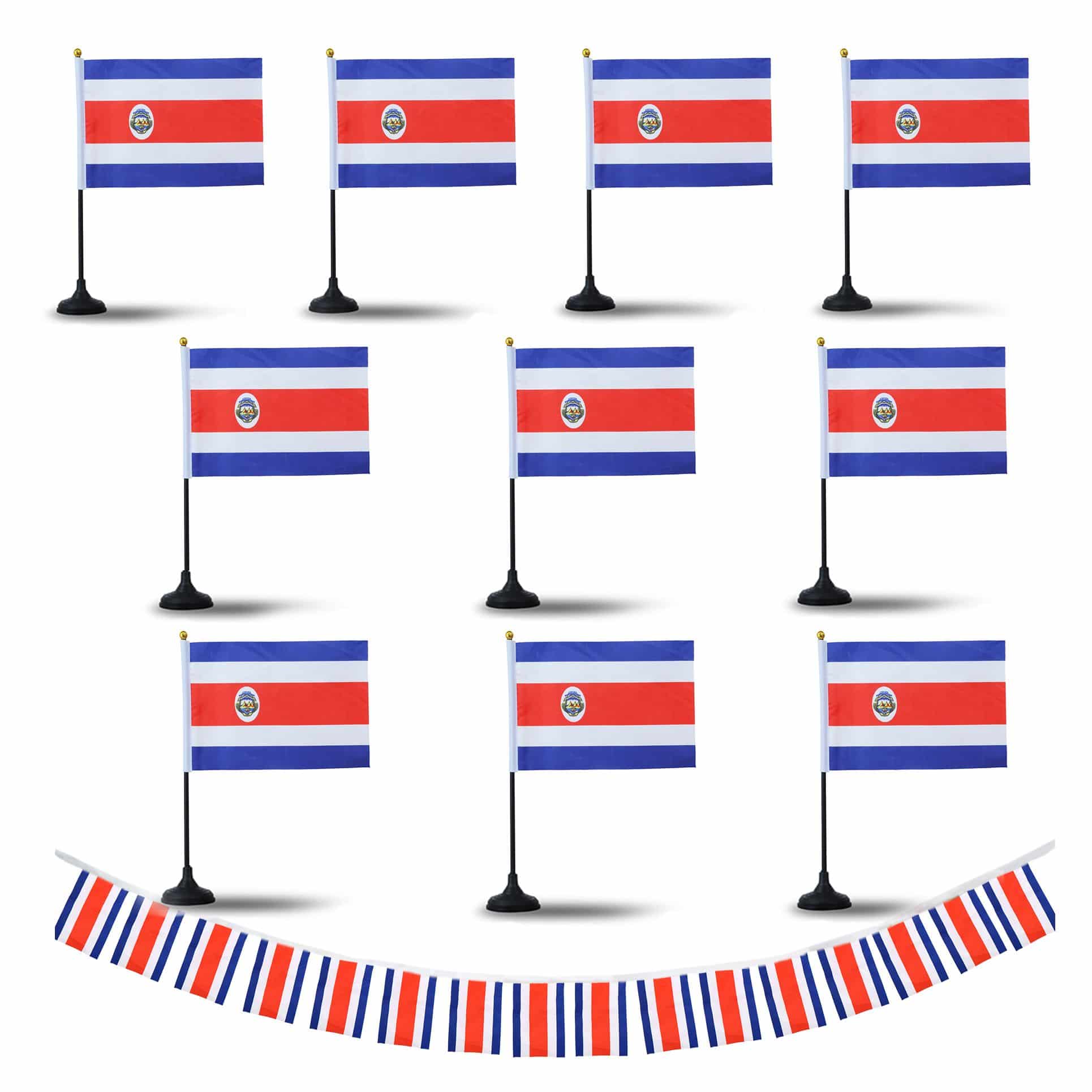 FANSET EM Fußball "Costa Rica" Girlande 10x Handflaggen
