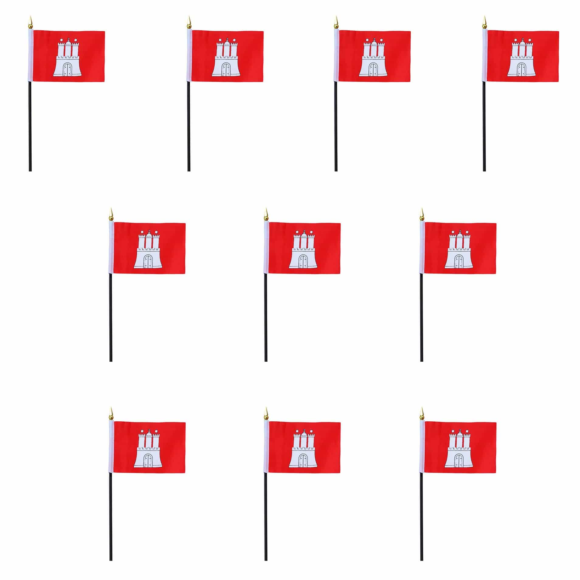 10er Set Tischfahnen Handflaggen Mini Fähnchen Fussball Fan Anfeuern