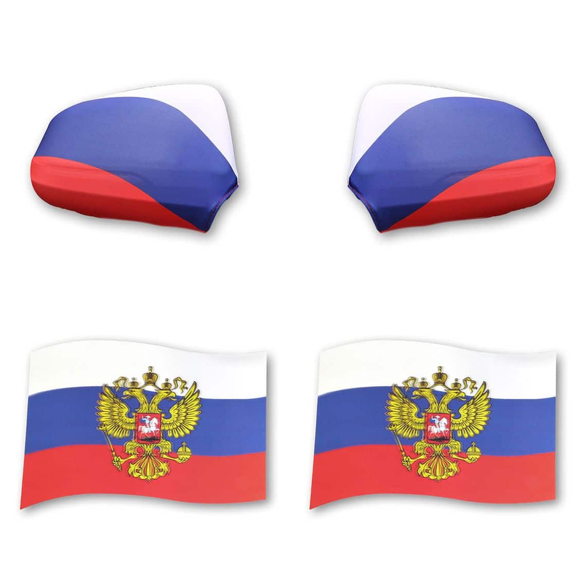 Fan-Paket EM "Russland" Russia Auto Außenspiegelflagge Magnete Fahren Fußball