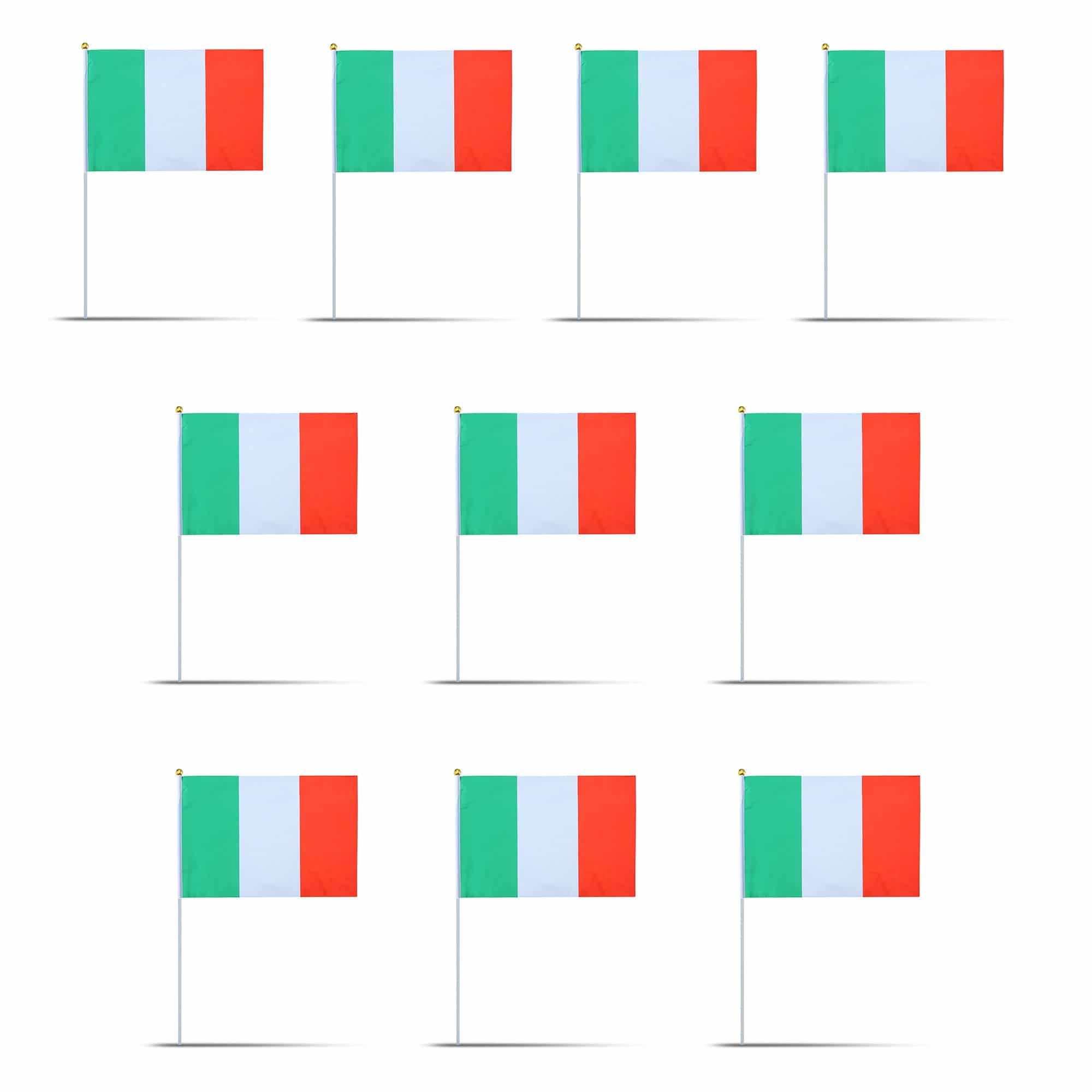 10er Set Fahne Flagge Winkfahne "Italien" Italy Italia Handfahne EM WM
