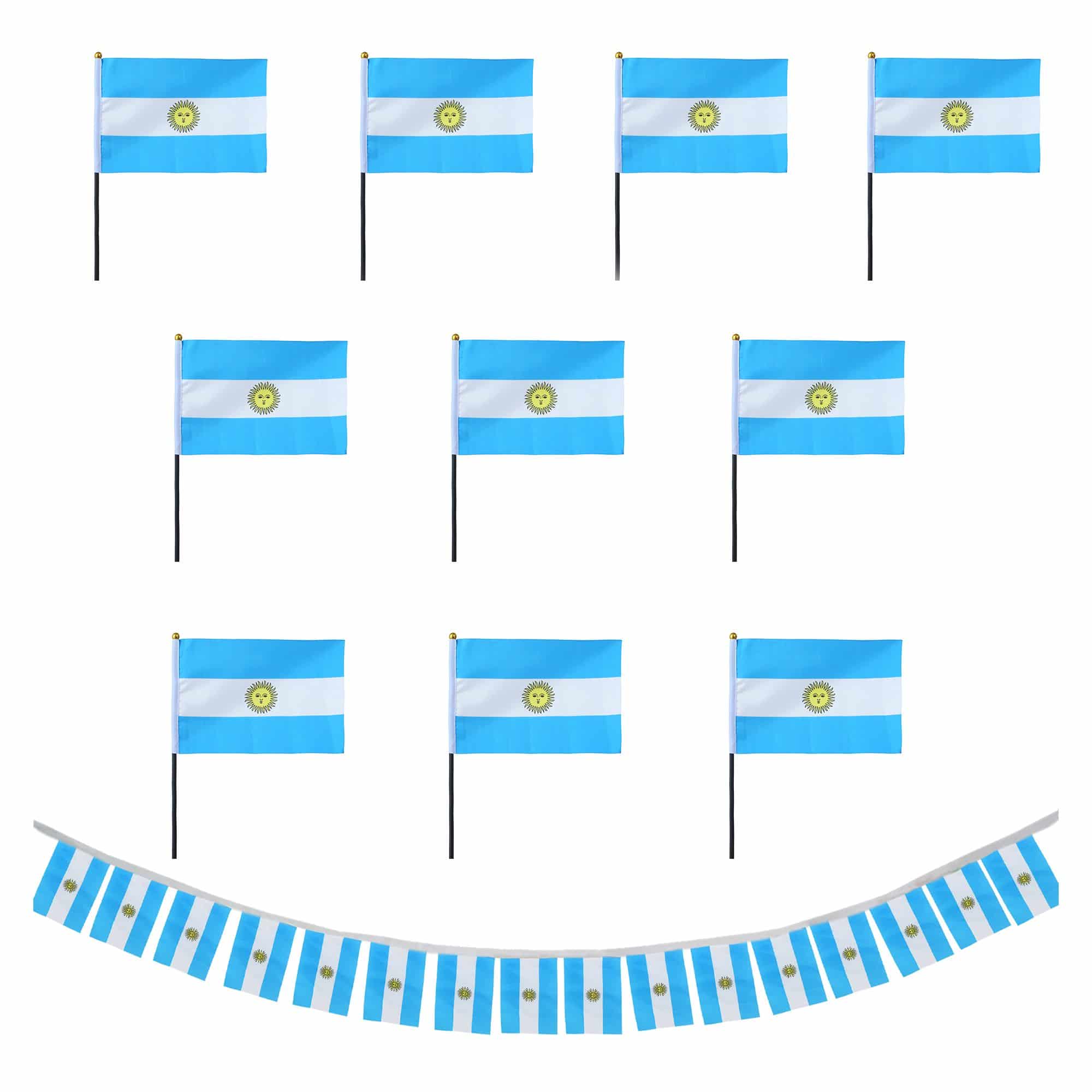 FANSET EM Fußball "Argentinien" Argentina Girlande 10x Handflaggen