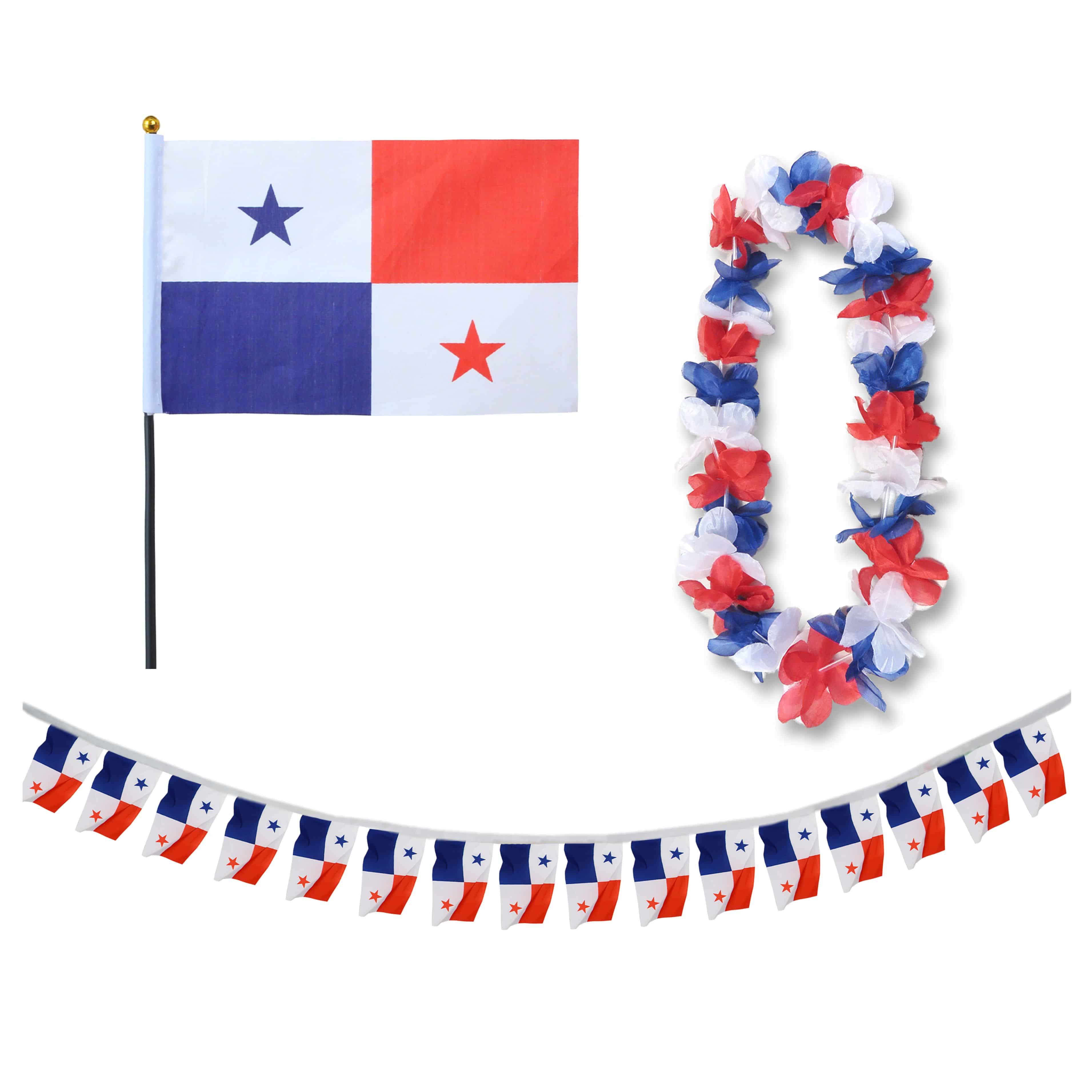 FANSET EM Fußball "Panama" Panama Girlande Mini Hand Flagge Hawaiikette
