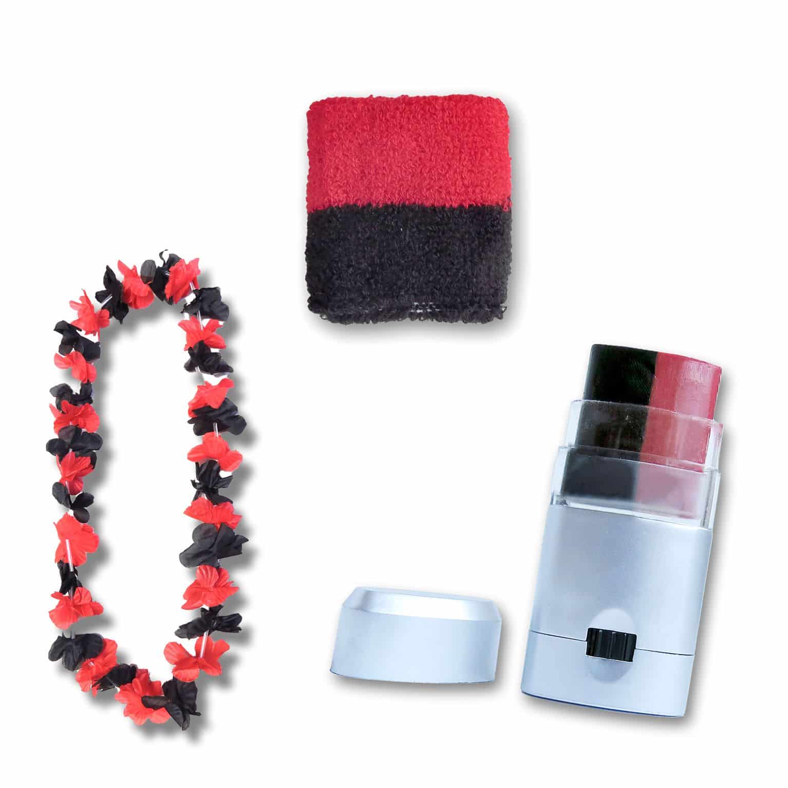 Fan-Paket Girls EM "Albanien" Albania Fußball Hawaiikette Schminke Schweißband