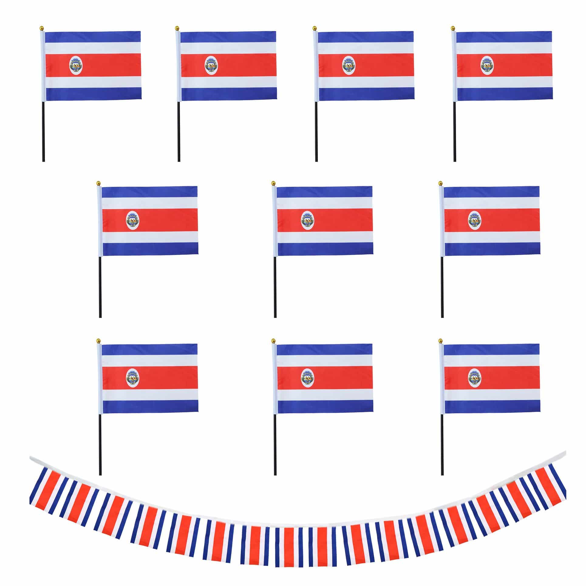 FANSET EM Fußball "Costarica" Costarica Girlande 10x Handflaggen