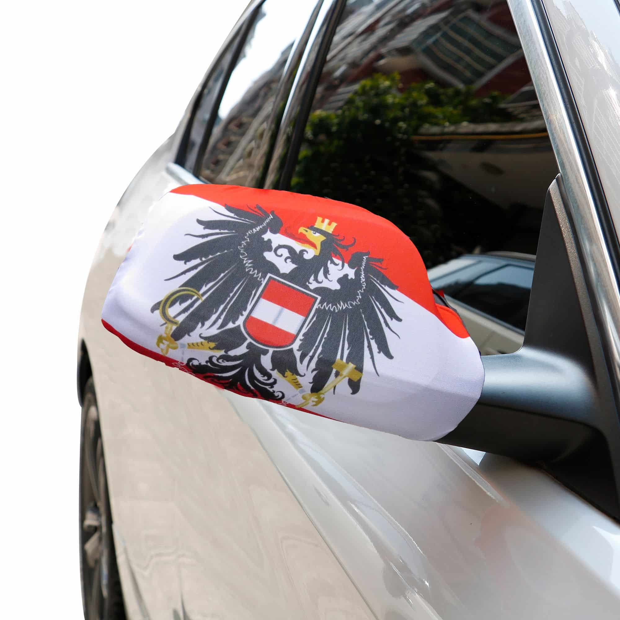 Auto Außenspiegel Fahne Set "Österreich Adler" Austria Bikini Flagge EM WM