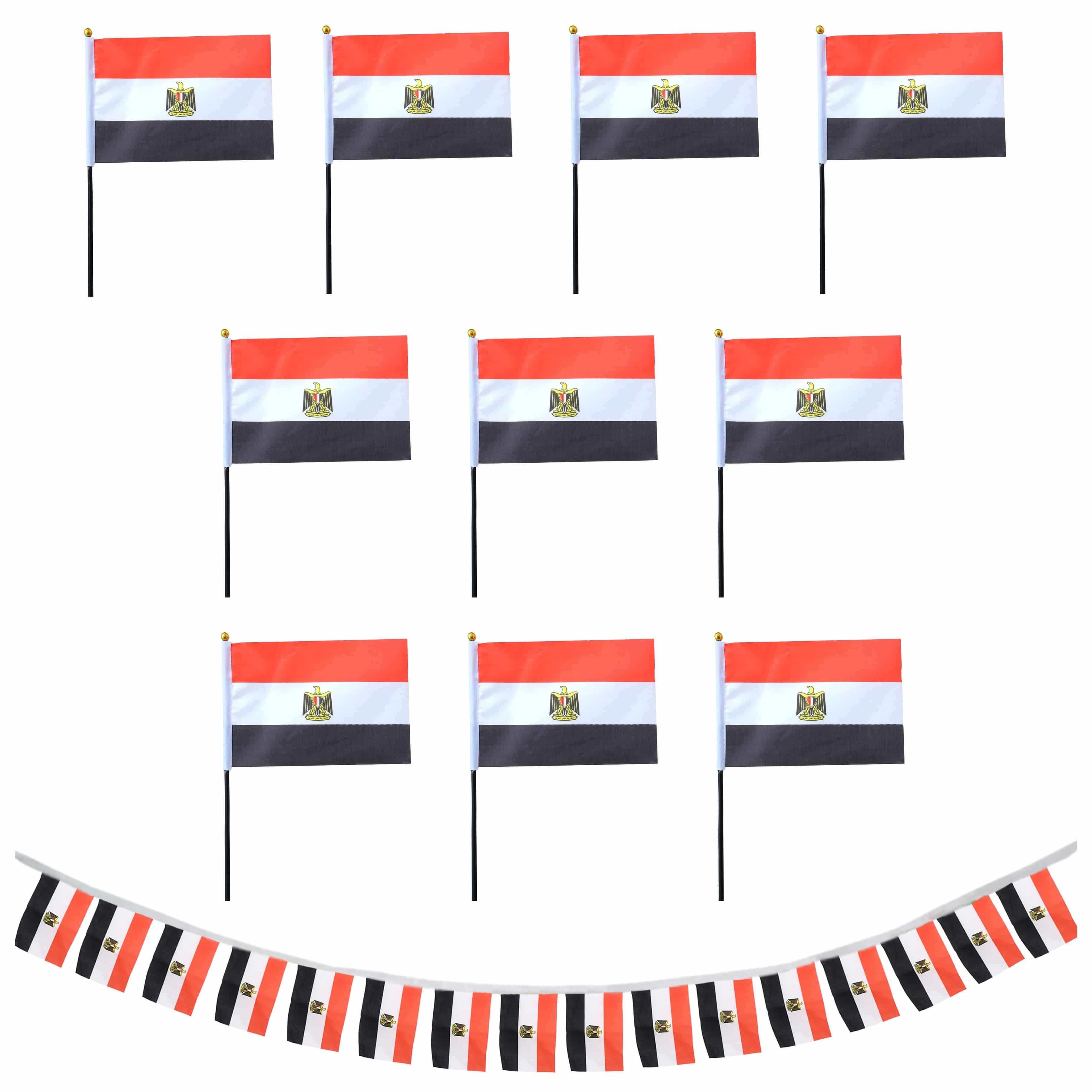 FANSET EM Fußball "Aegypten" Egypt Girlande 10x Handflaggen