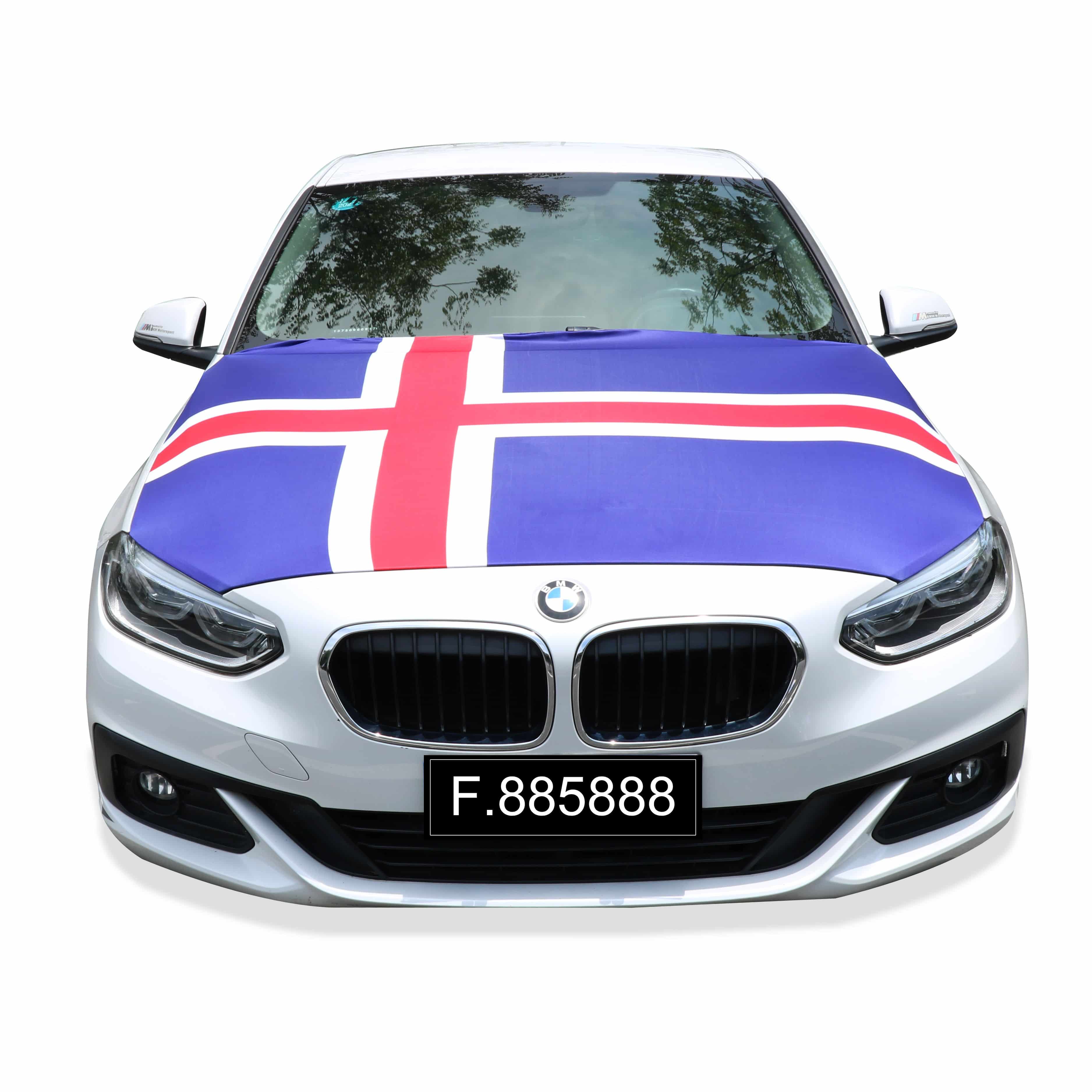 EM Fußball "Island" Iceland Motorhauben Überzieher Auto Flagge Fahne