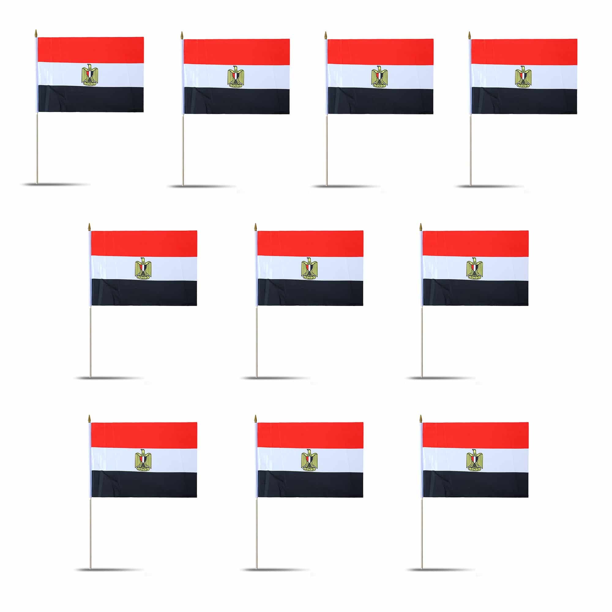 10er Set Fahne Flagge Winkfahne "Ägypten" Egypt Handfahne EM WM