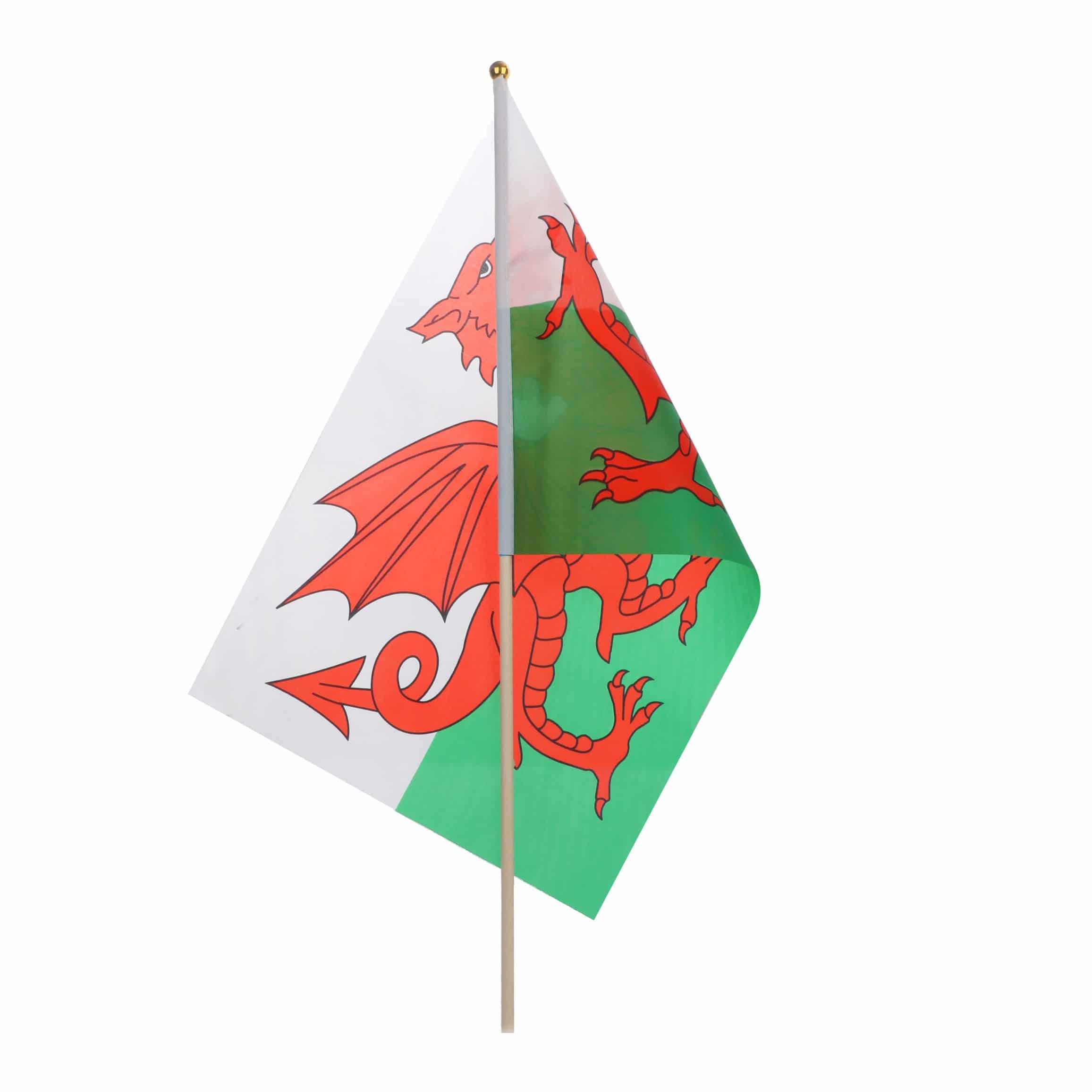10er Set Fahne Flagge Winkfahne "Wales" Handfahne EM WM