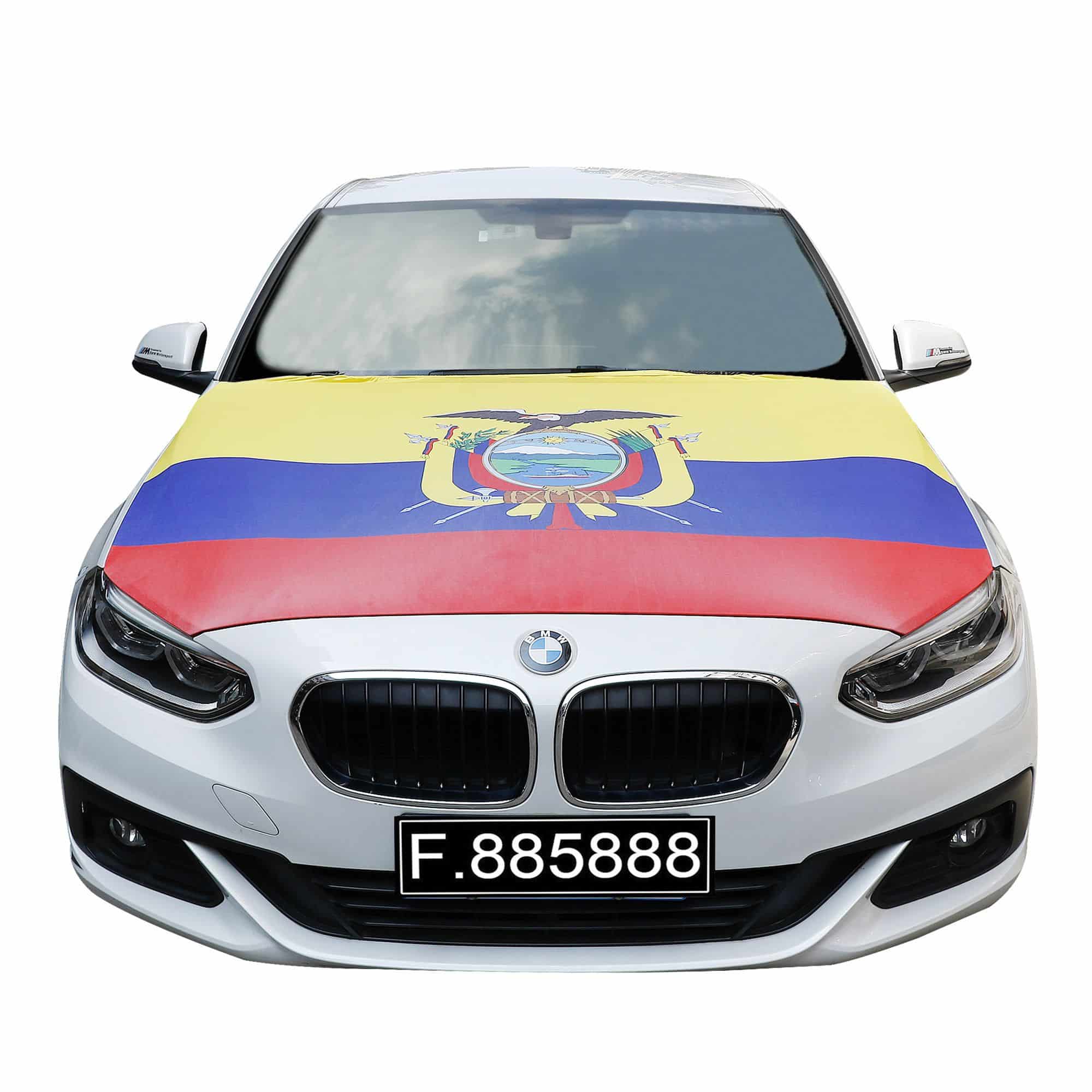 EM Fußball "Ecuador" Motorhauben Überzieher Auto Flagge Fahne