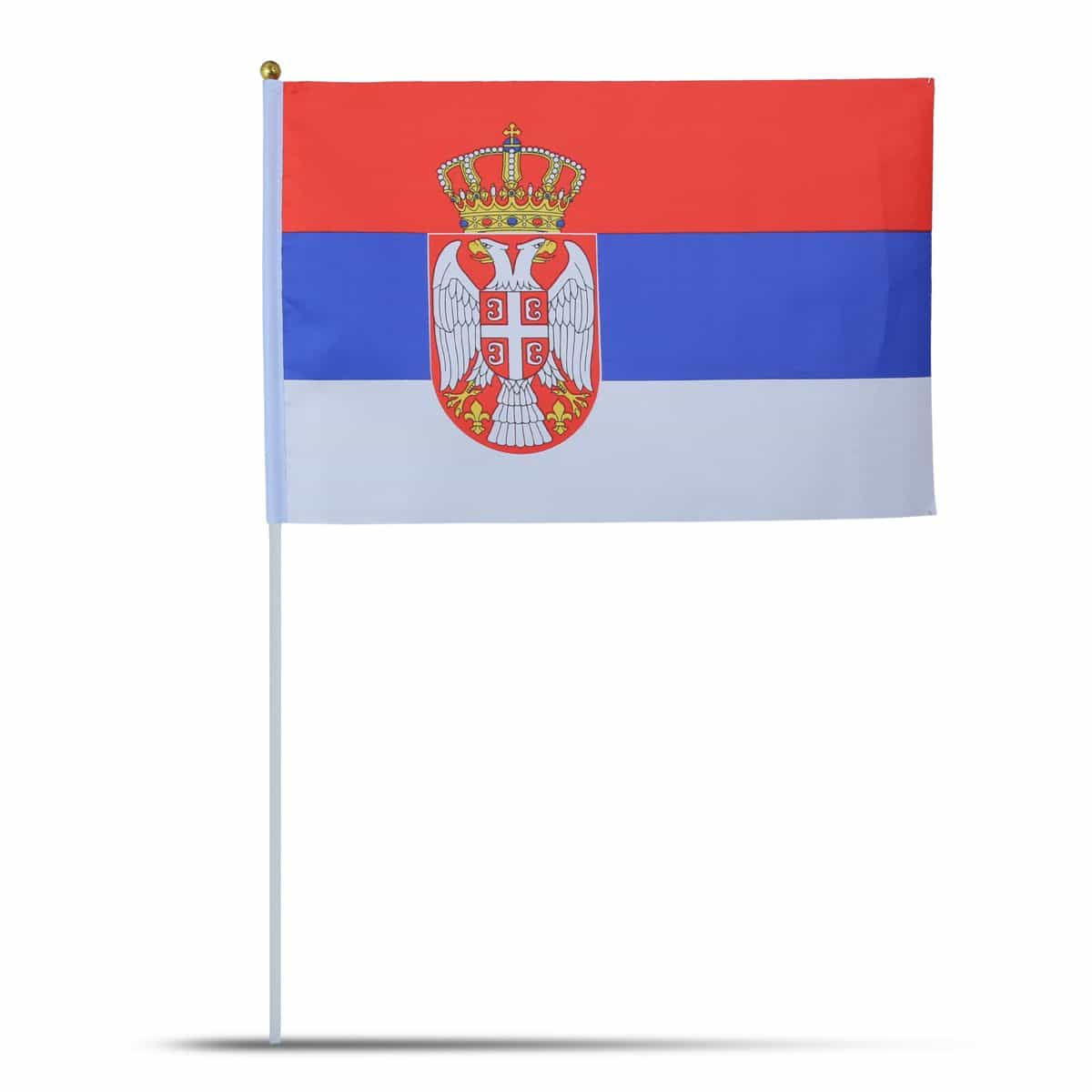 10er Set Fahne Flagge Winkfahne "Serbien" Serbia Handfahne EM WM