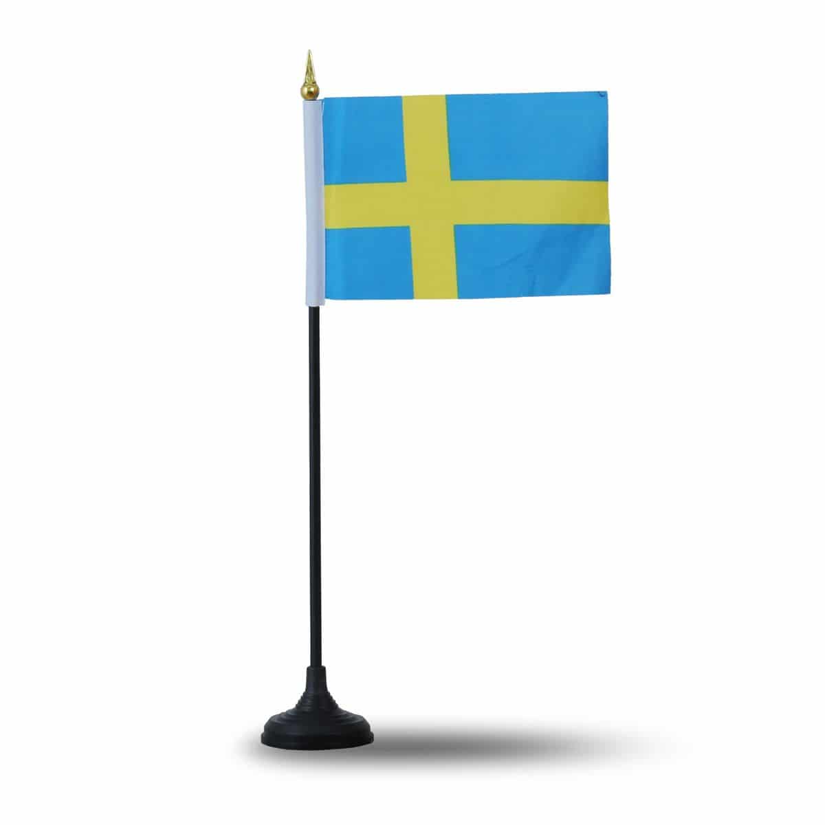 Mini Handfahnen mit Tischständer Fuß 10 Stück Set "Schweden" Sweden EM WM Flaggen Fanartikel