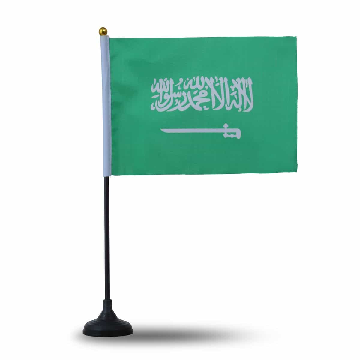 Mini Handfahnen mit Tischständer Fuß 10 Stück Set "Saudi-Arabien" Saudi Arabia EM WM Flaggen Fanarti