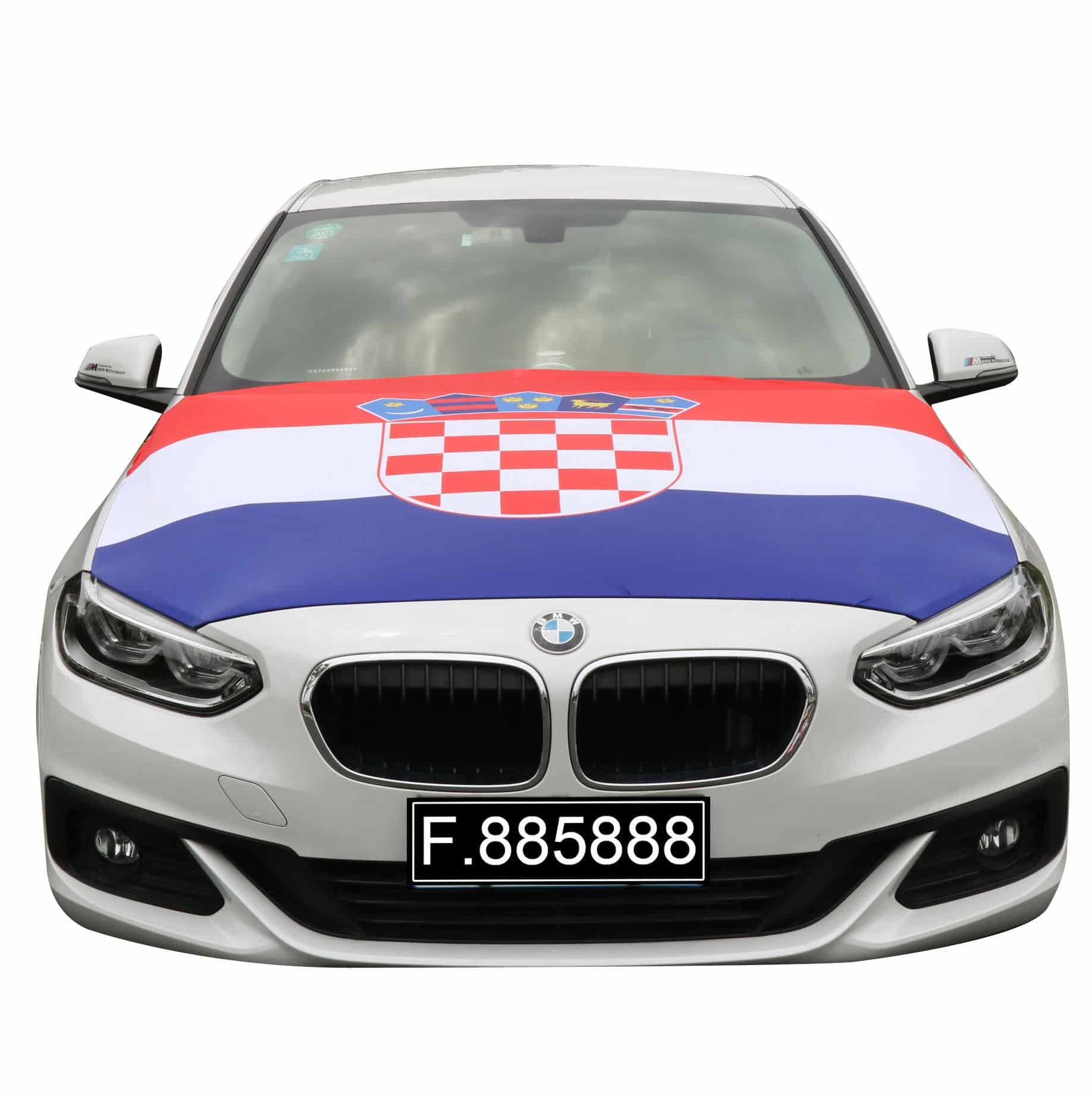 EM Fußball "Kroatien" Croatia Motorhauben Überzieher Auto Flagge Fahne