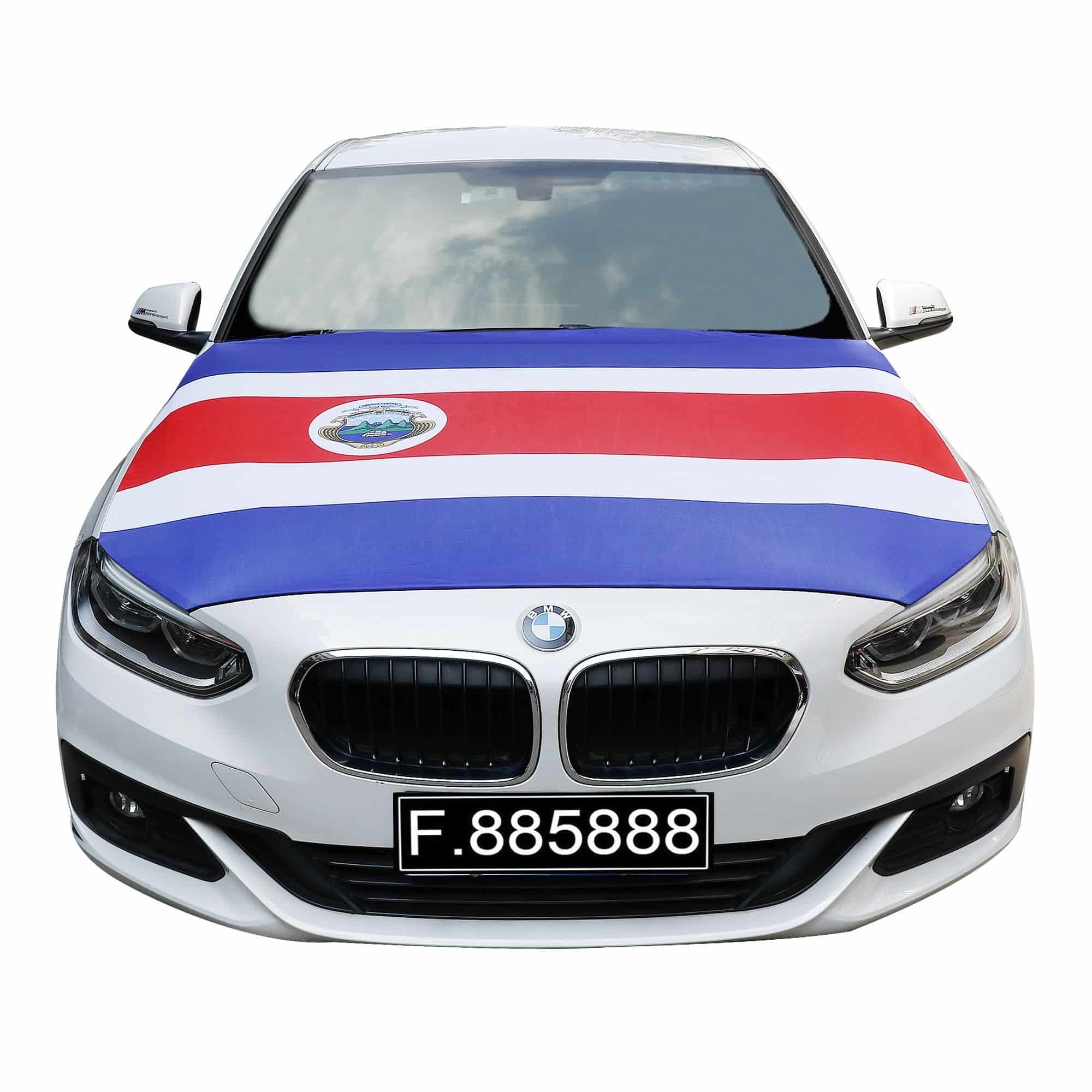 EM Fußball "Costa Rica" Motorhauben Überzieher Auto Flagge Fahne