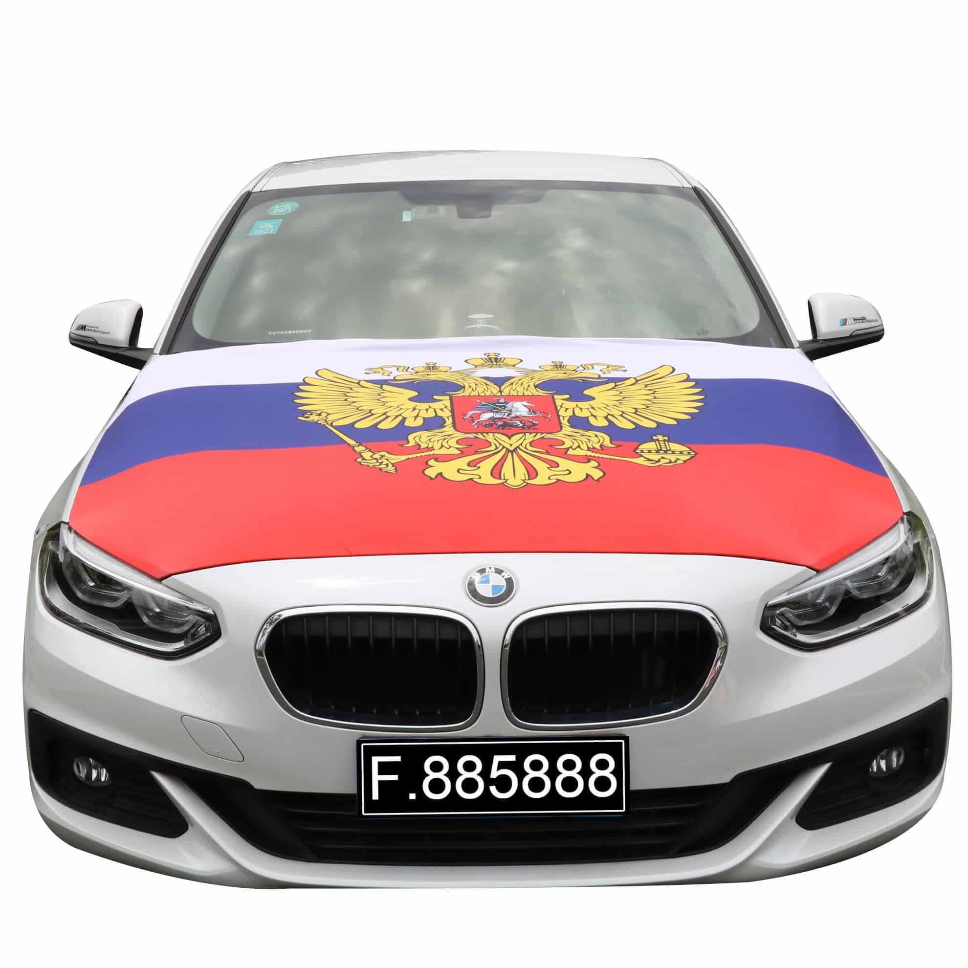 EM Fußball "Russland" Russia Motorhauben Überzieher Auto Flagge Fahne