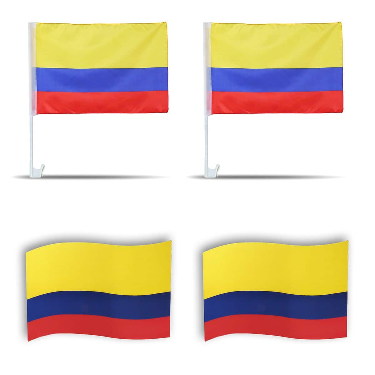 Fanpaket fürs Auto EM "Kolumbien" Colombia Fußball Flaggen 3D Magnet Fahren Autofahnen