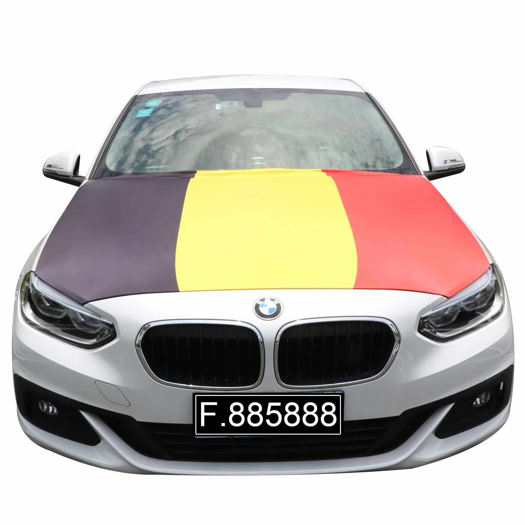 EM Fußball "Belgien" Belgium Motorhauben Überzieher Auto Flagge Fahne