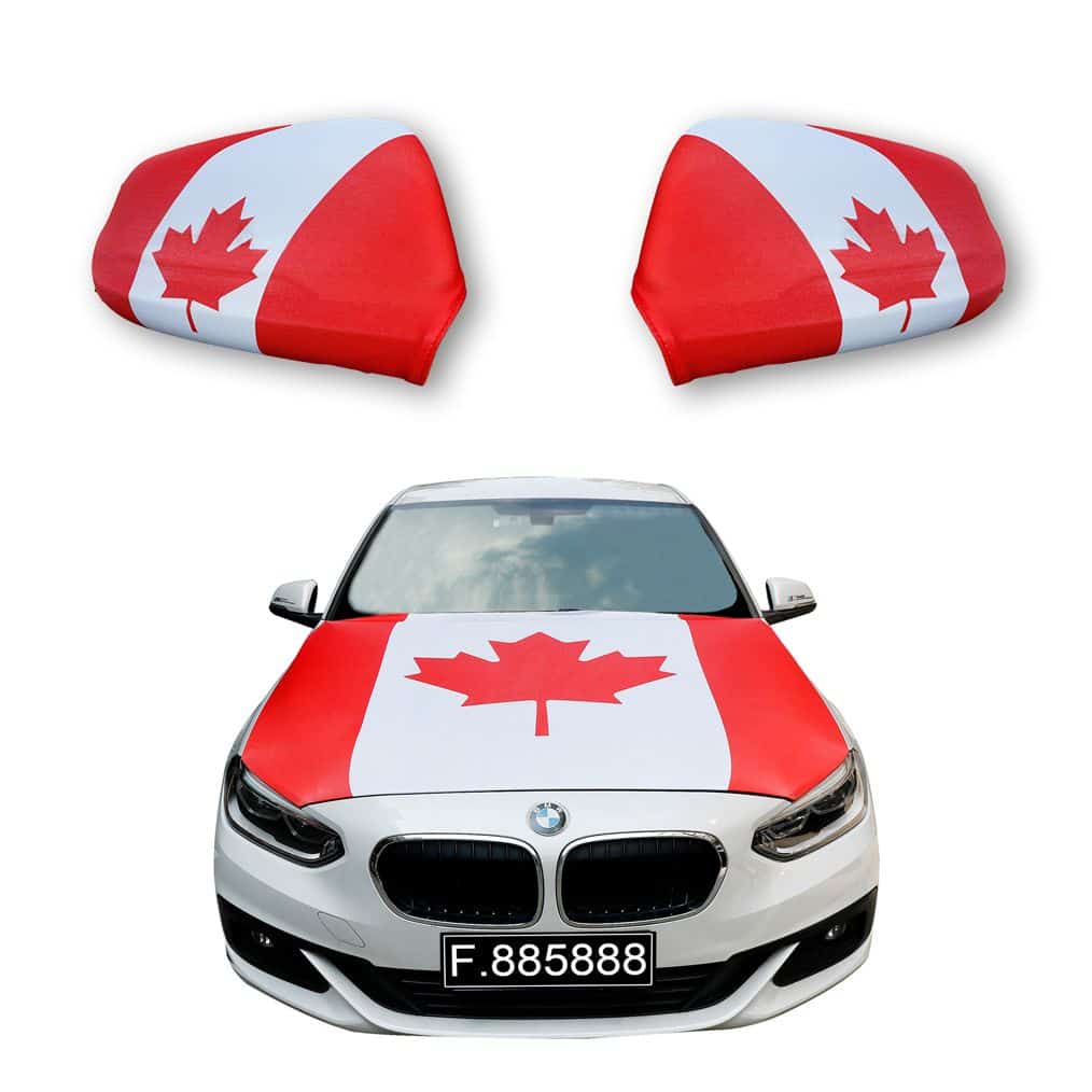 Auto Fan Set Kanada – Motorhaubenfahne & Außenspiegelfahnen (3-teilig)