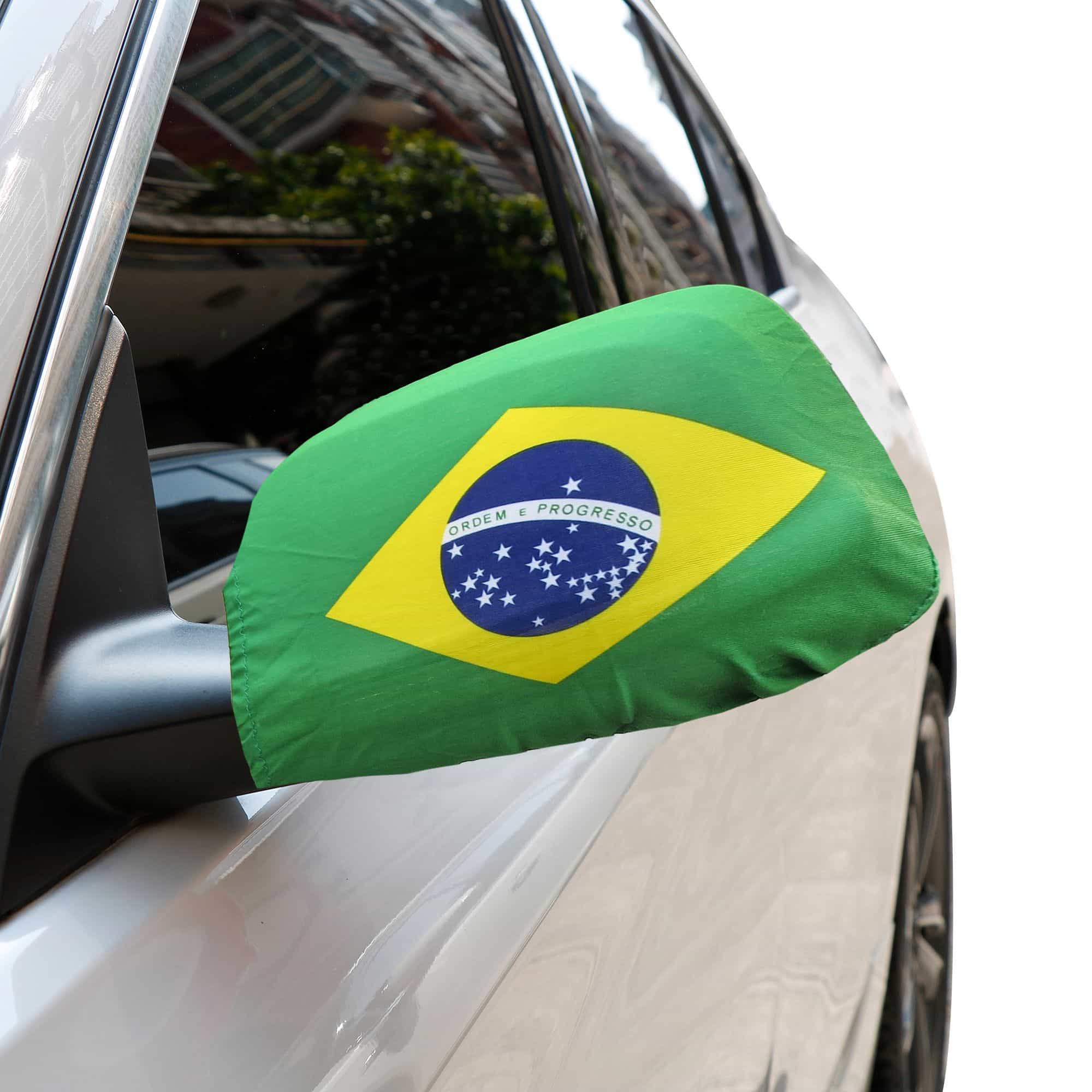 Auto Außenspiegel Fahne Set "Brasilien" Brazil Brasil Bikini Flagge EM WM
