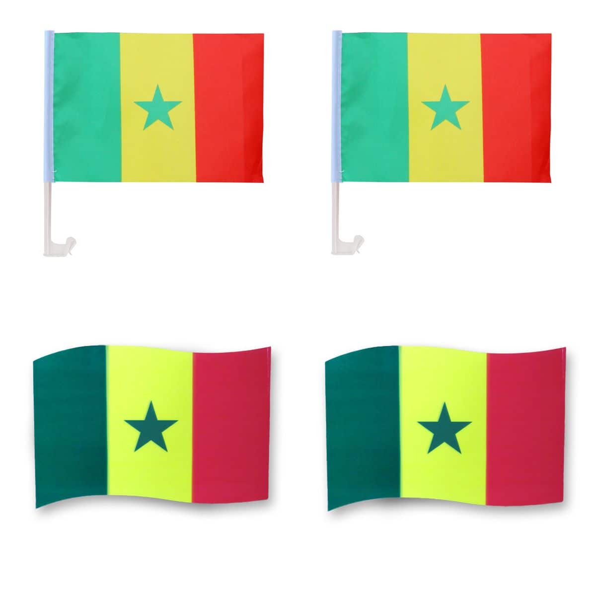 Fanpaket fürs Auto EM "Senegal" Fußball Flaggen 3D Magnet Fahren Autofahnen