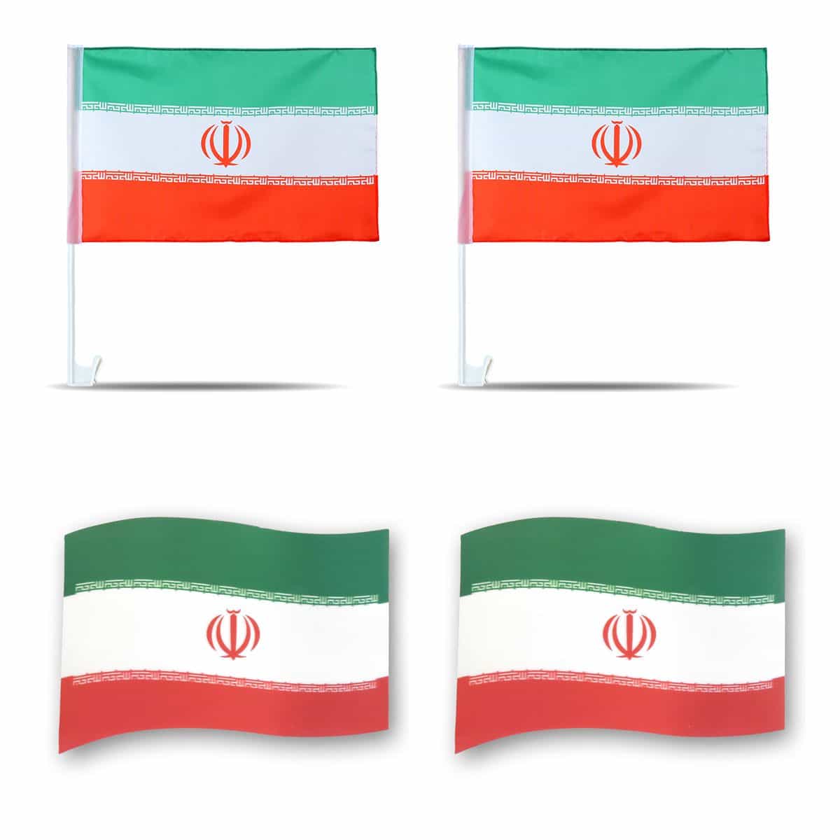 Fanpaket fürs Auto EM "Iran" Fußball Flaggen 3D Magnet Fahren Autofahnen