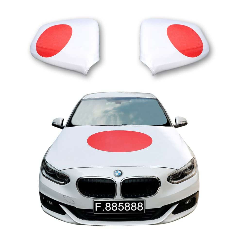 Auto Fan Set Japan – Motorhaubenfahne & Außenspiegelfahnen (3-teilig)