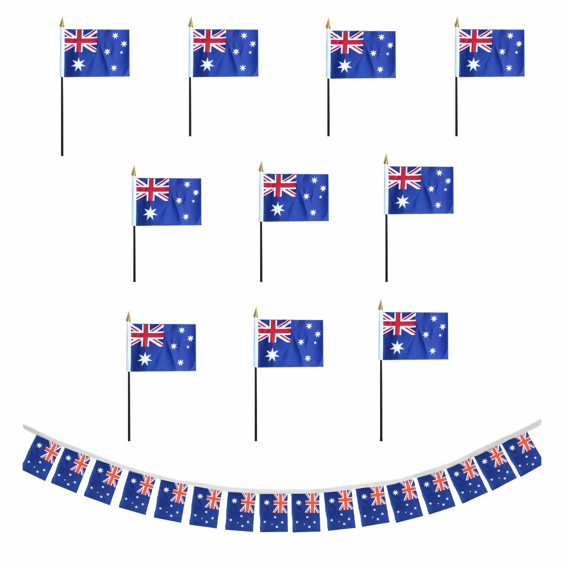 FANSET EM Fußball "Australien" Australia Girlande 10x Handflaggen