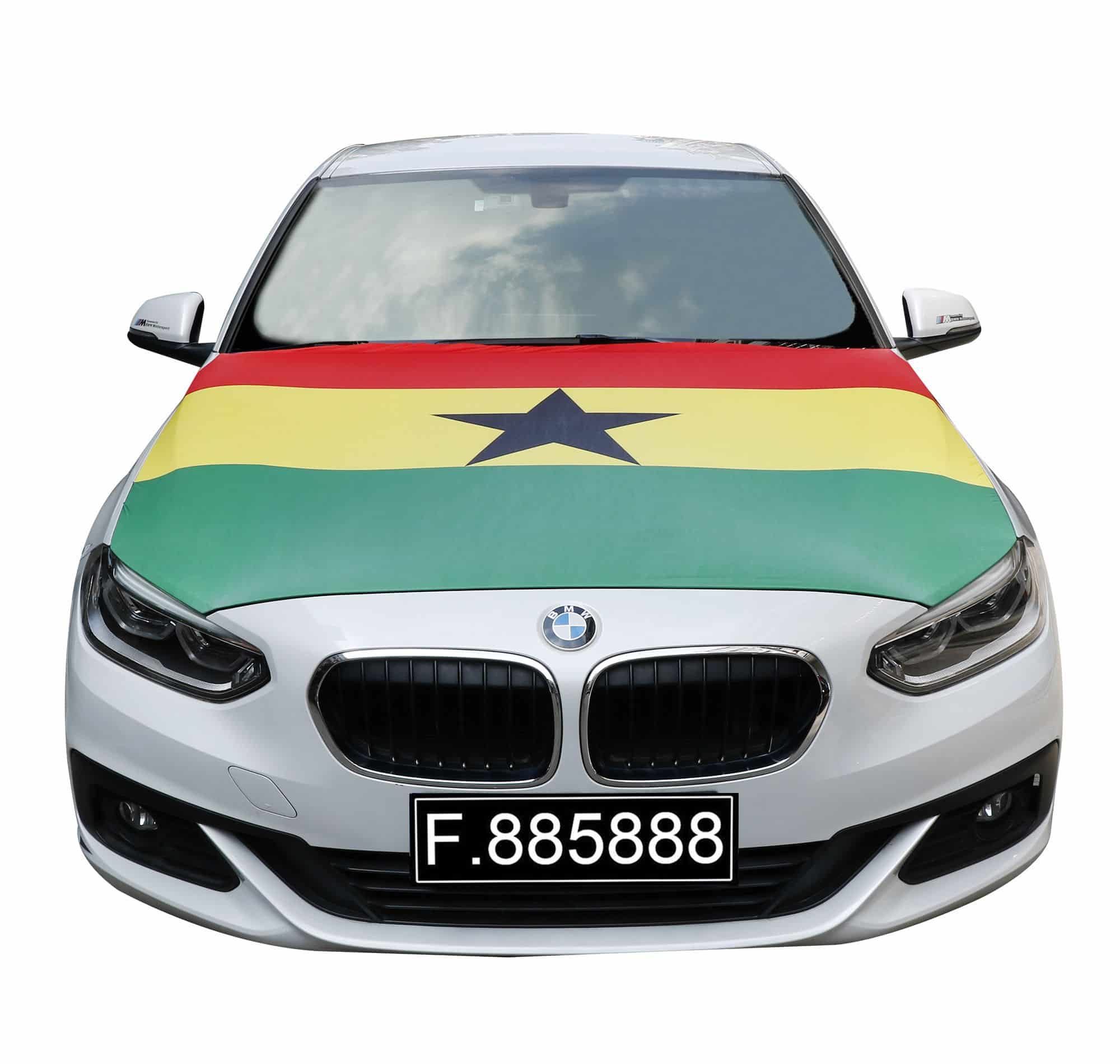 EM Fußball "Ghana" Motorhauben Überzieher Auto Flagge Fahne