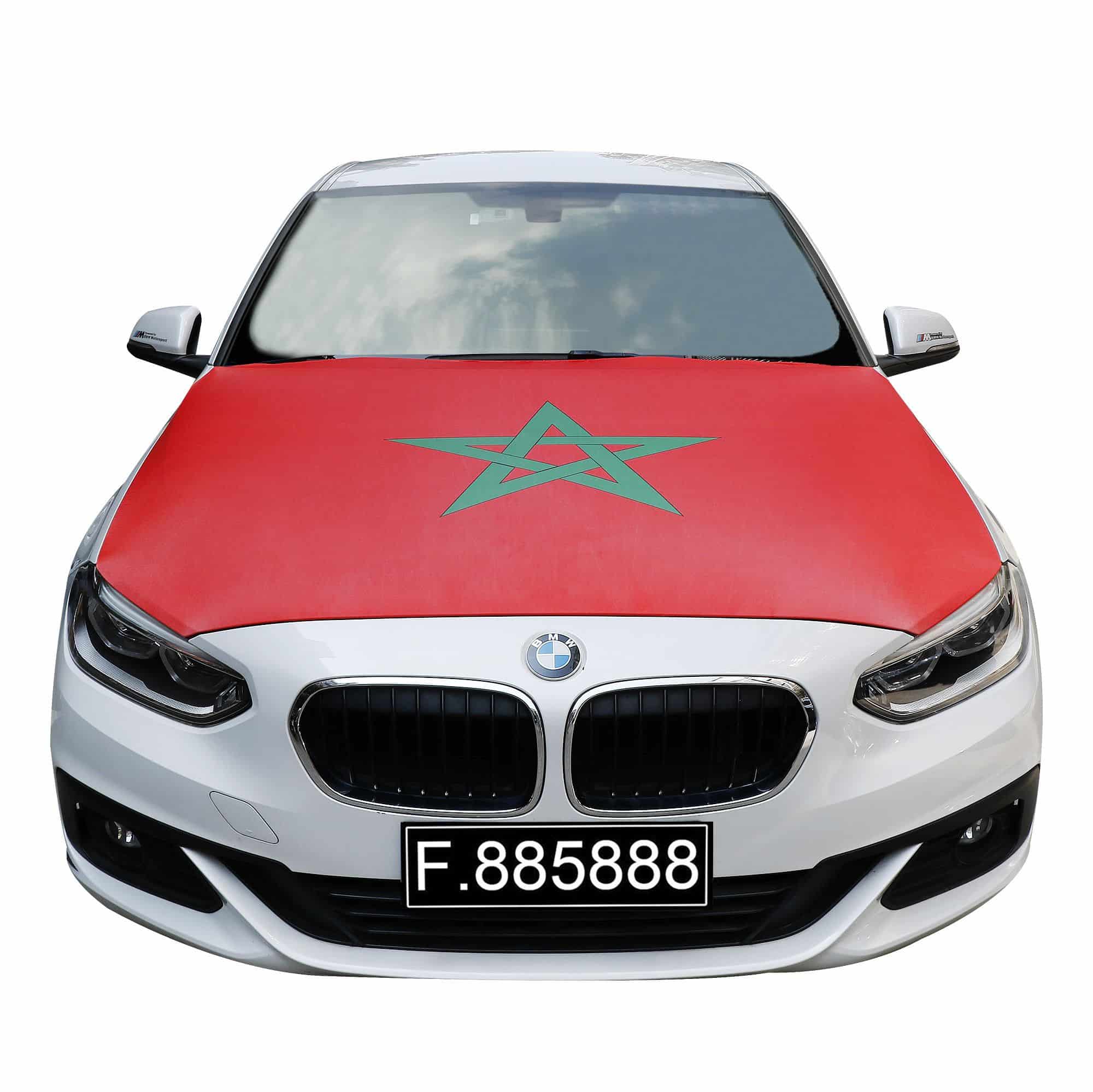 EM Fußball "Marokko" Morocco Motorhauben Überzieher Auto Flagge Fahne