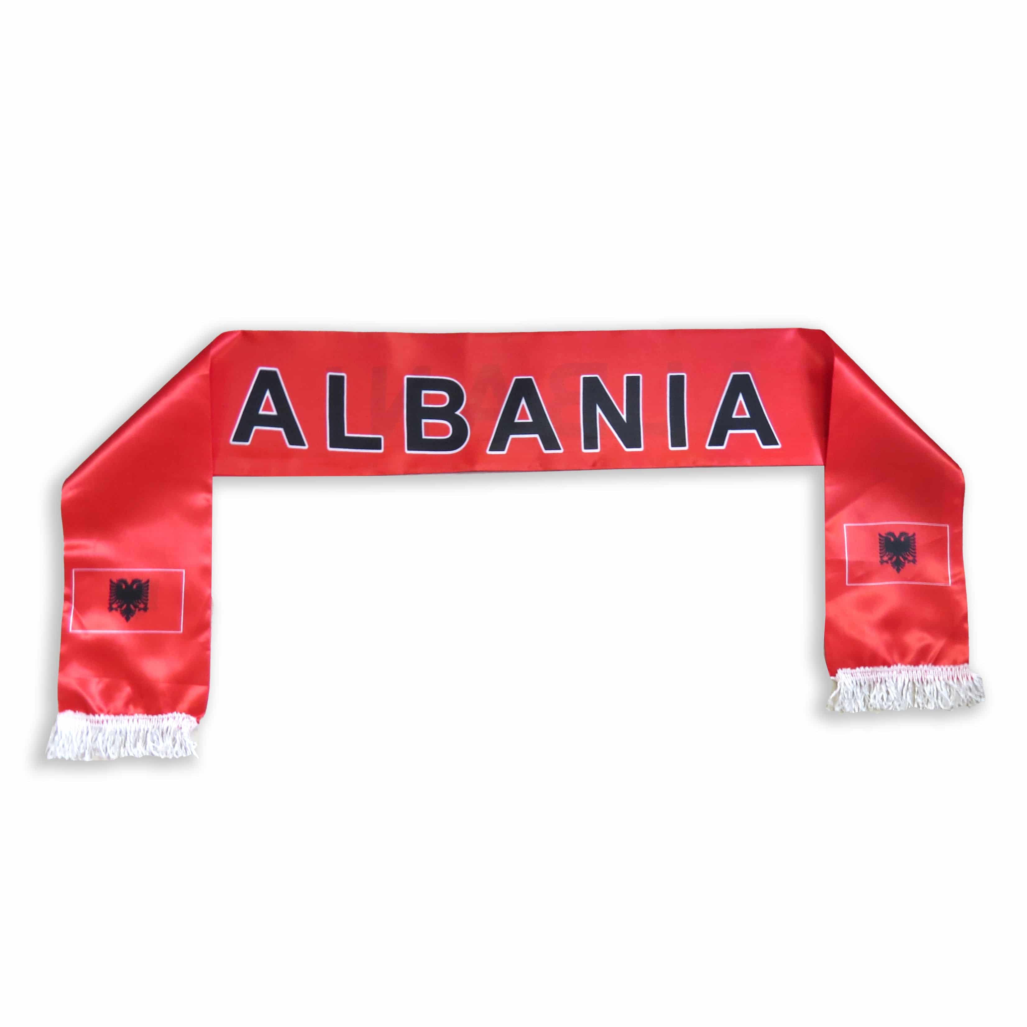 Fan-Paket "Albanien" Albania WM EM Fußball Schal Hawaiikette Hut Schweissband Fahne Iro Perücke