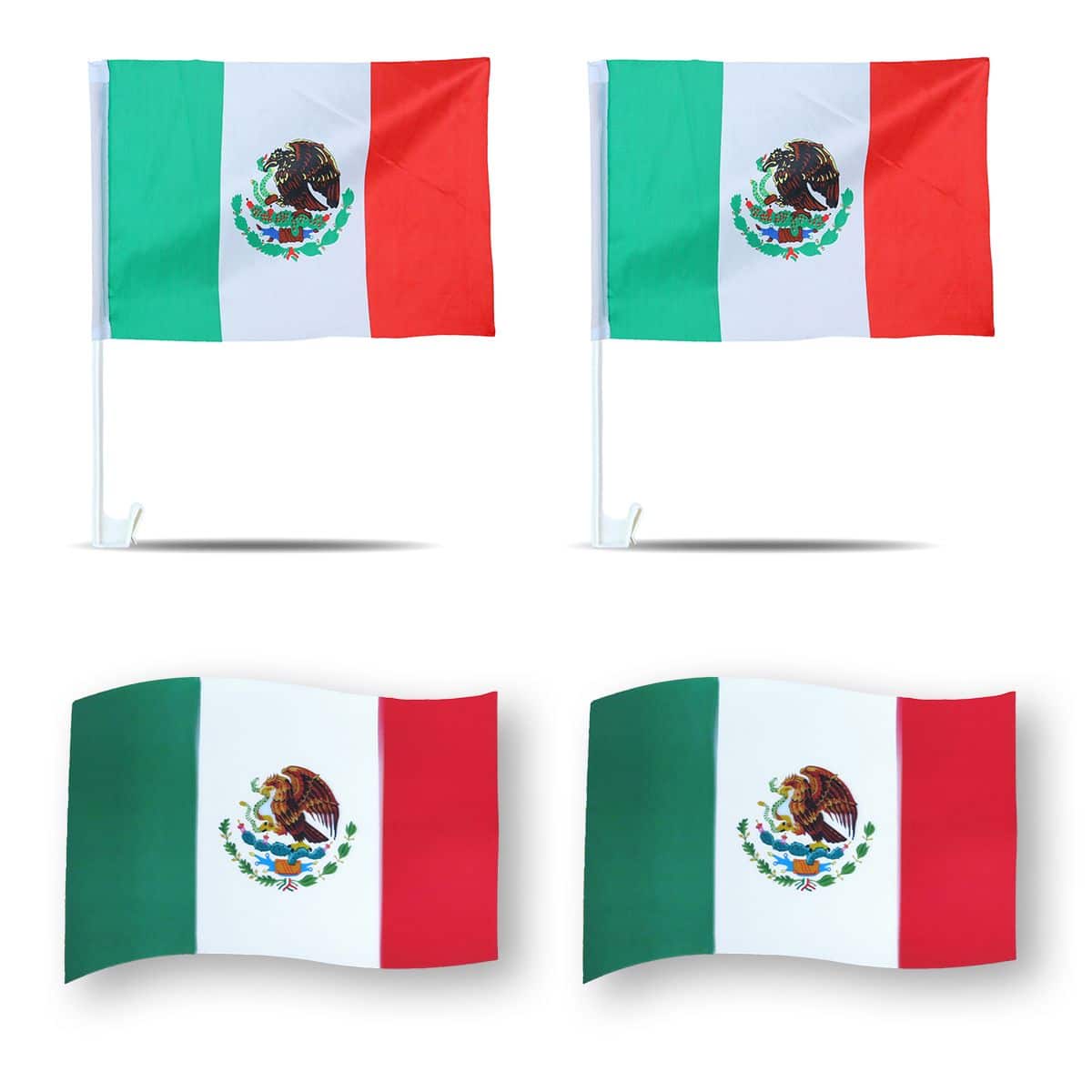 Fanpaket fürs Auto EM "Mexiko" Mexico Fußball Flaggen 3D Magnet Fahren Autofahnen