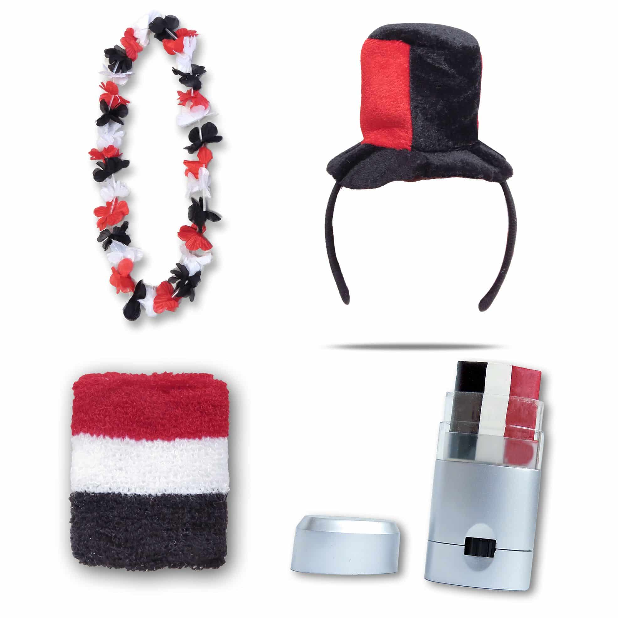 Fanset "Ägypten" Egypt Mini Zylinder Haarreif Blumenkette Schminkstift Schweißband