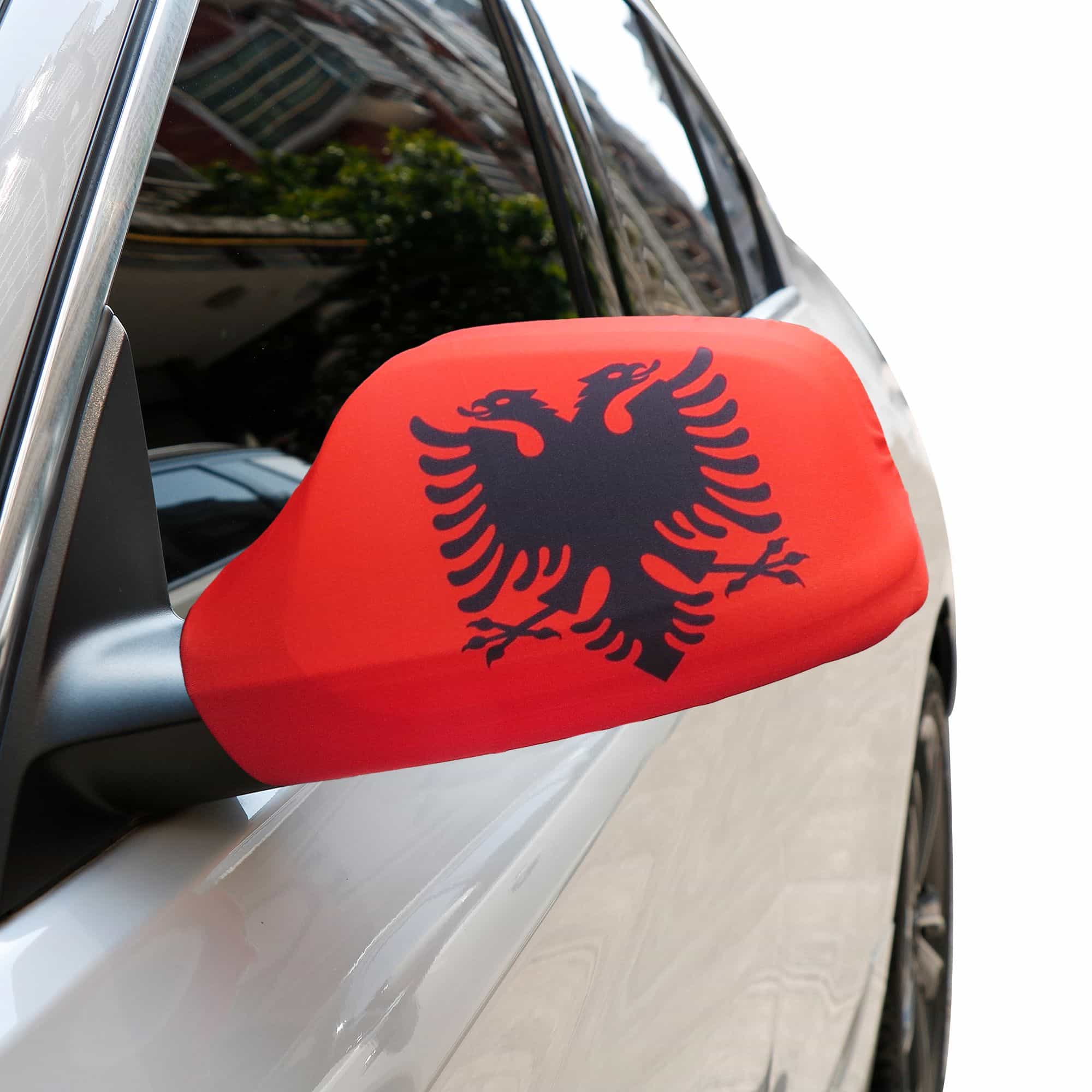 Auto Außenspiegel Fahne Set "Albanien" Albania Bikini Flagge EM WM