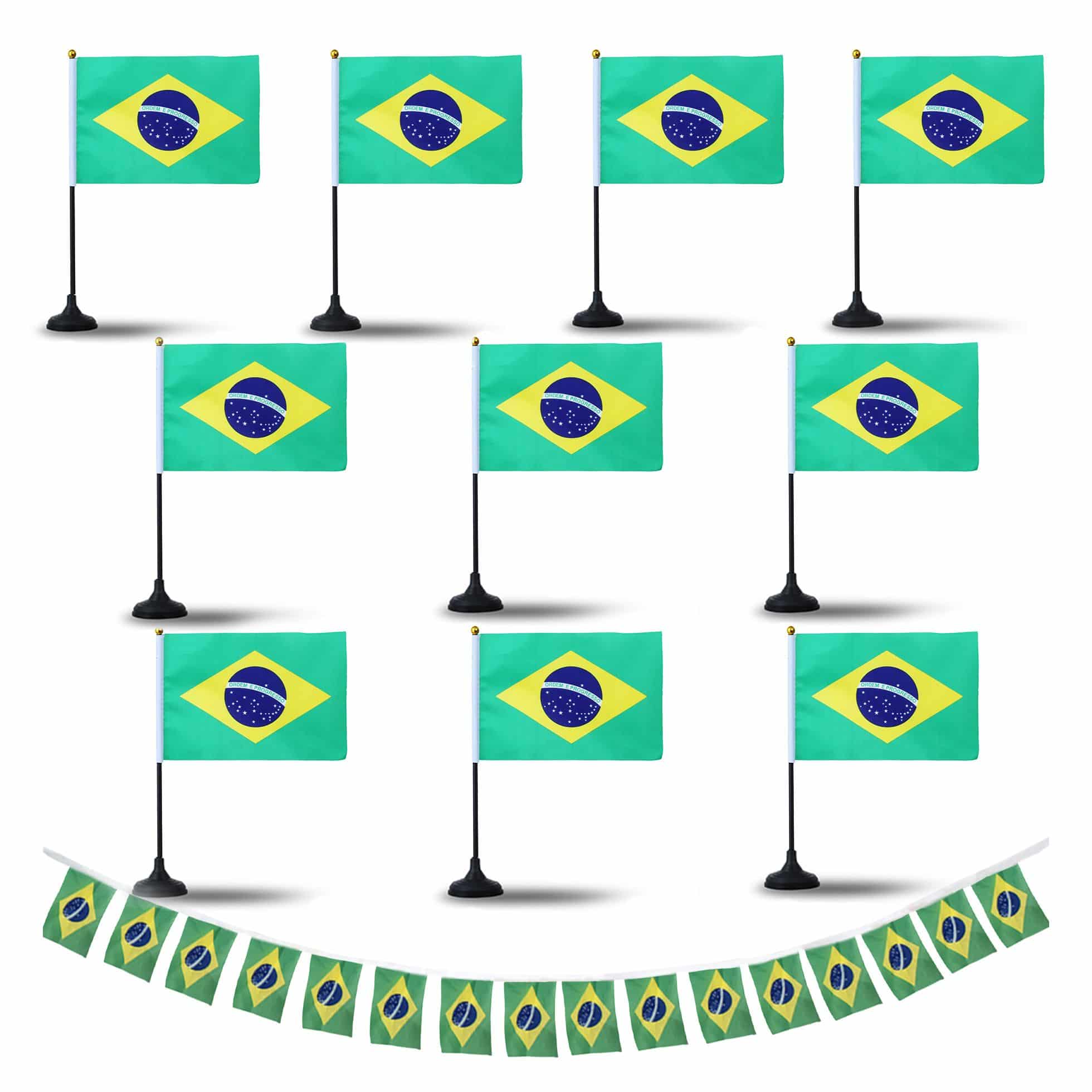 FANSET EM Fußball "Brasilian" Brazil Girlande 10x Handflaggen