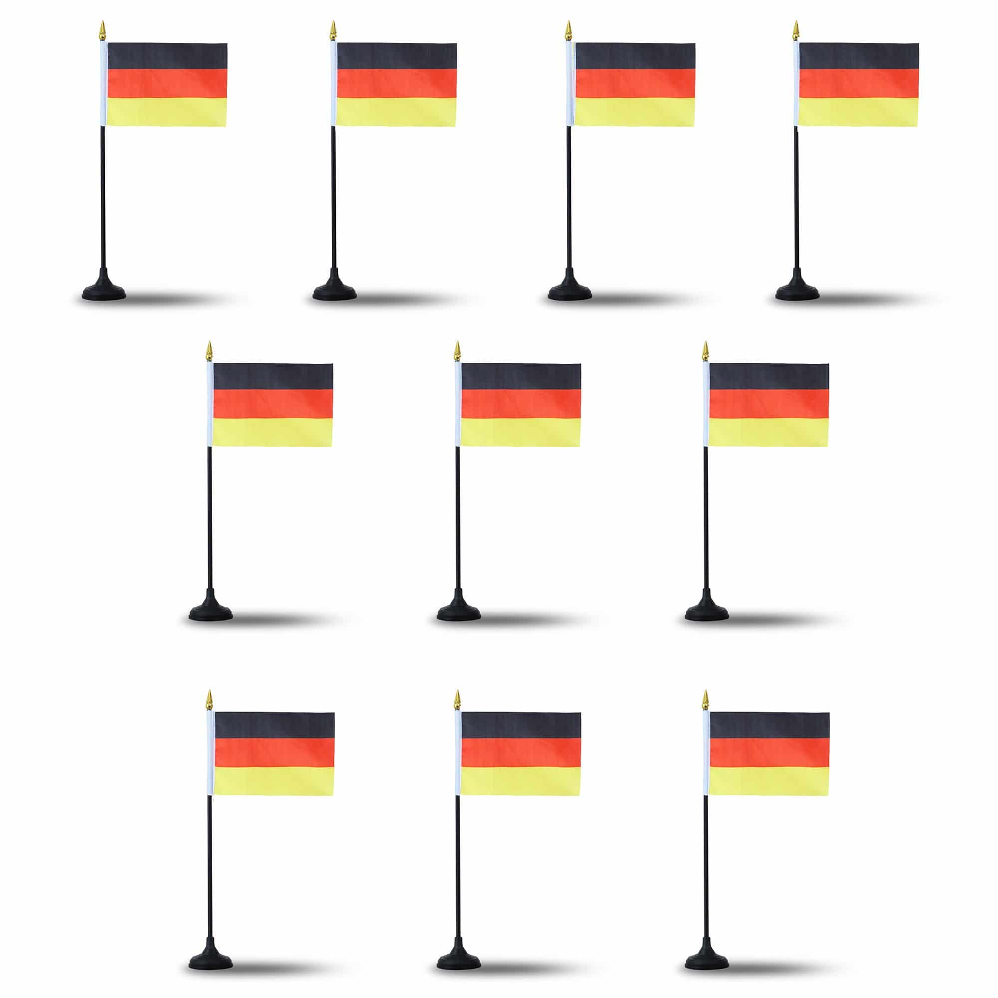 Mini Handfahnen mit Tischständer Fuß 10 Stück Set "Deutschland" Germany EM WM Flaggen Fanartikel