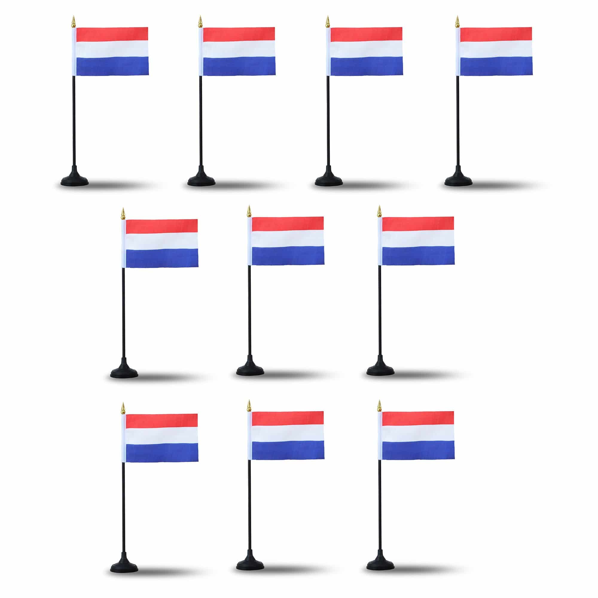 Mini Handfahnen mit Tischständer Fuß 10 Stück Set "Niederlande" Holland Netherlands EM WM Flaggen Fa