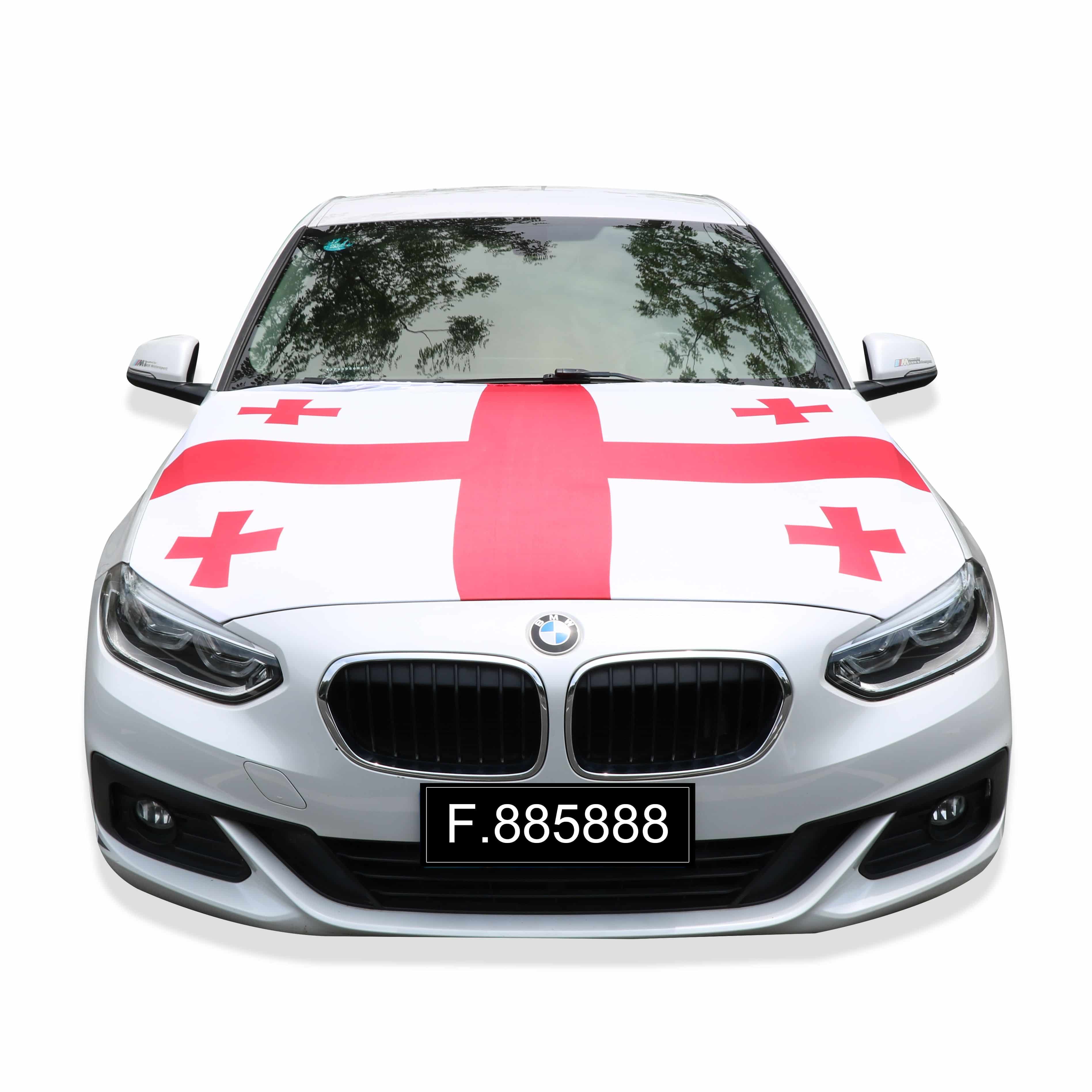 EM Fußball "Georgien" Georgia Motorhauben Überzieher Auto Flagge Fahne